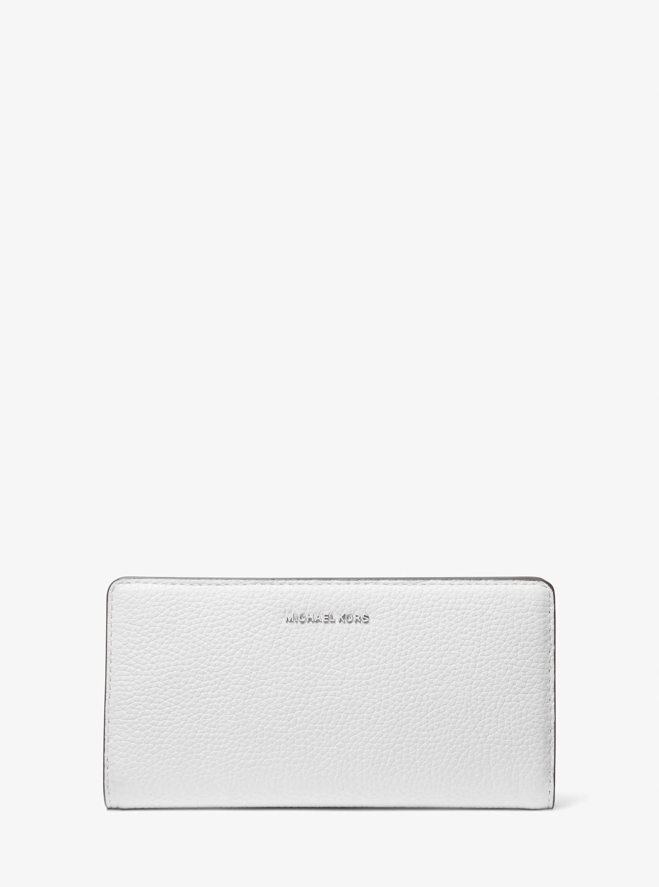 Bryant Large Pebbled Leather Snap-Front Wallet in OPTIC WHITE | Michael Kors