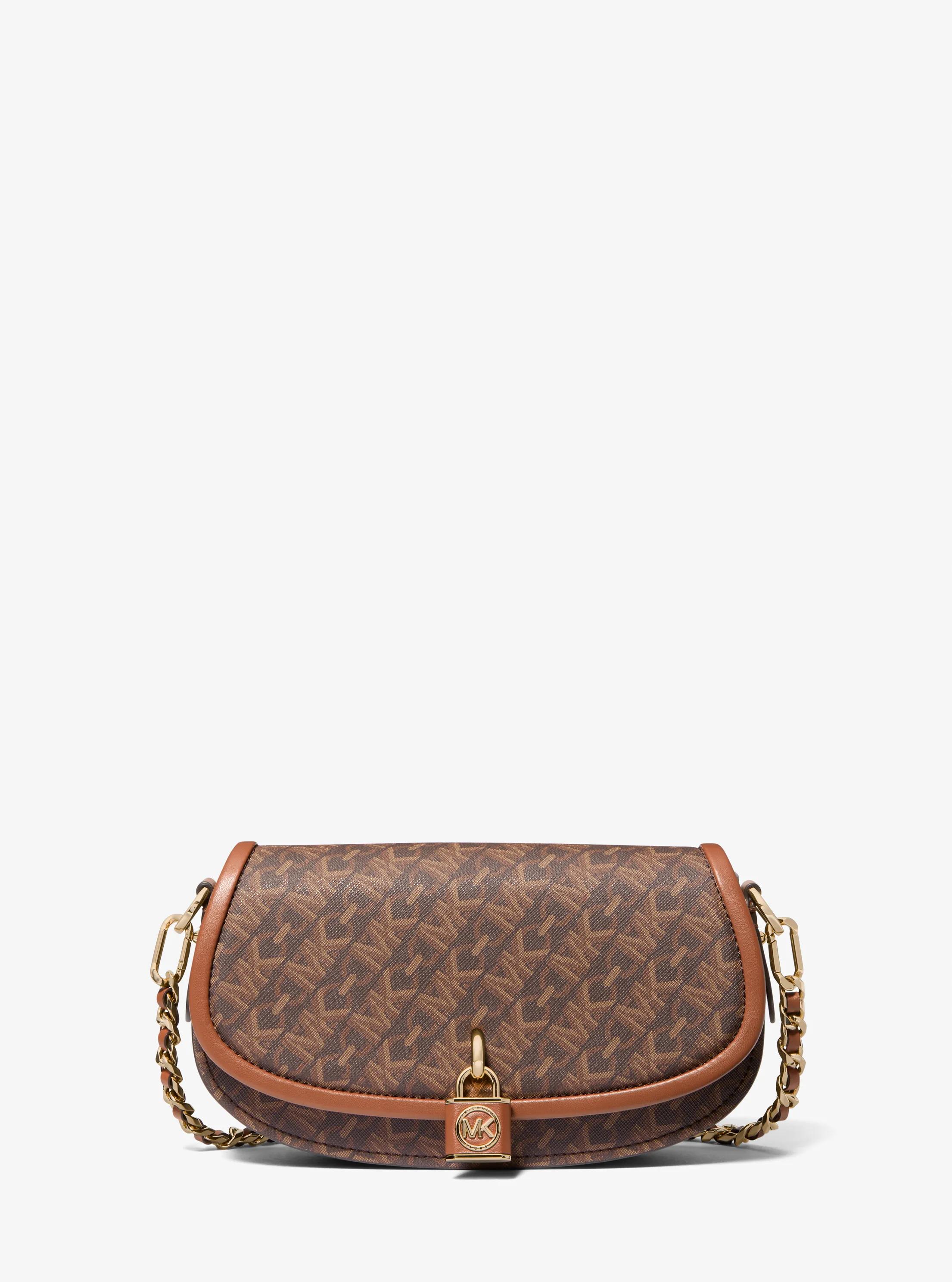 Mila Small Empire Signature Logo Shoulder Bag in BROWN/LUGGAGE | Michael Kors