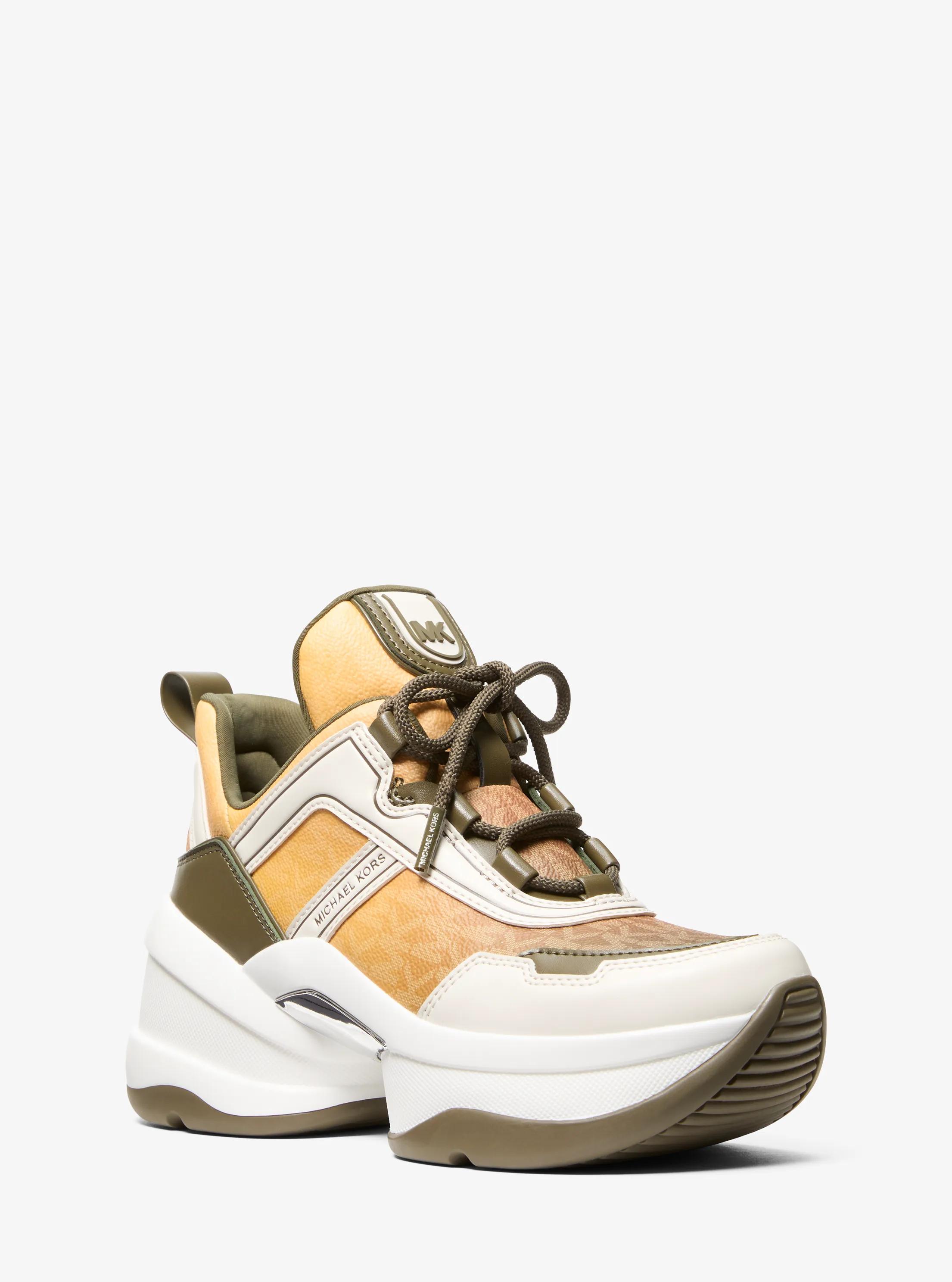 Olympia Ombr&eacute; Signature Logo Trainer in OLIVE | Michael Kors
