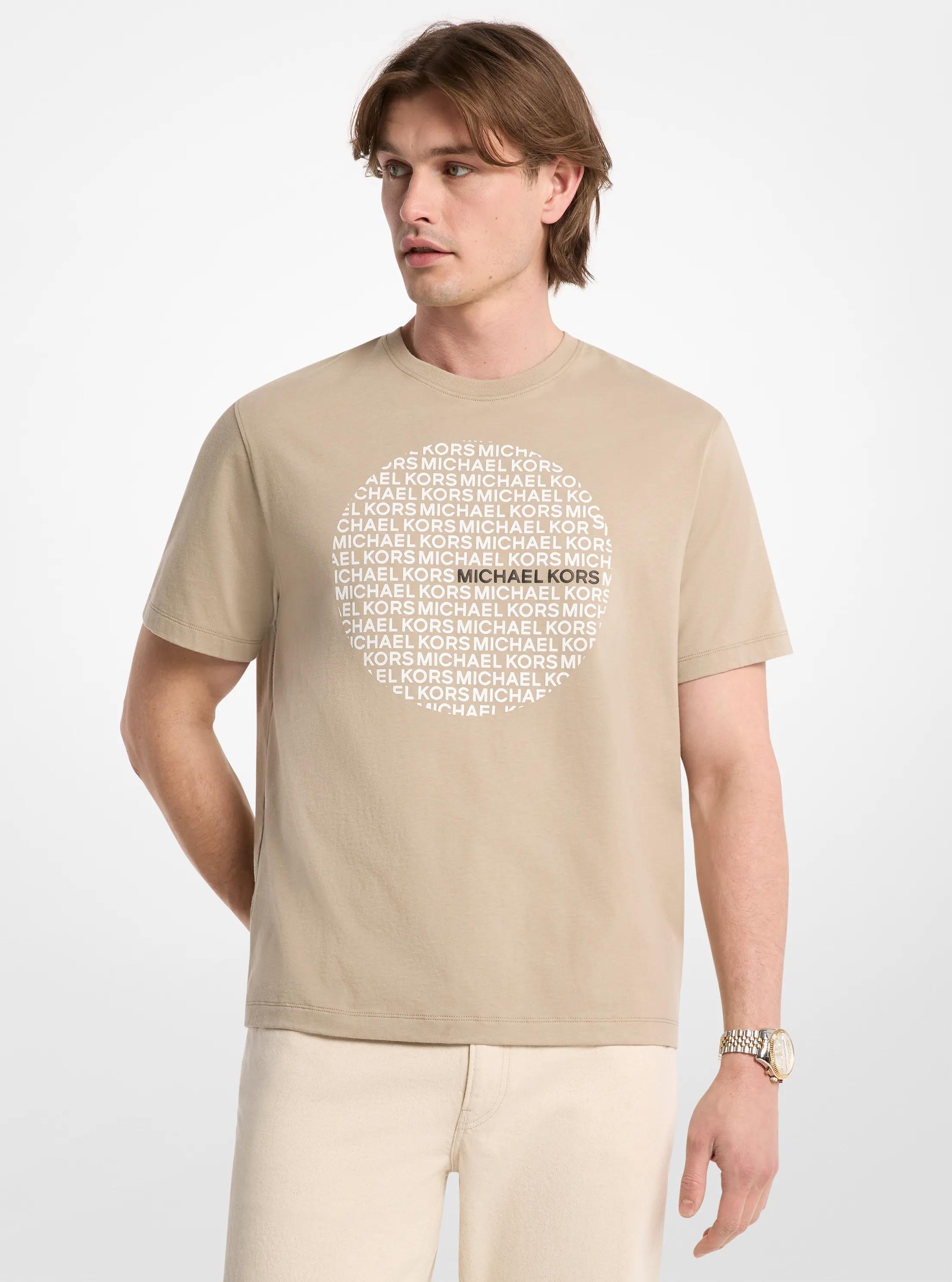 MK T-shirt en jersey de coton à logo cercle - Vert - Michael Kors