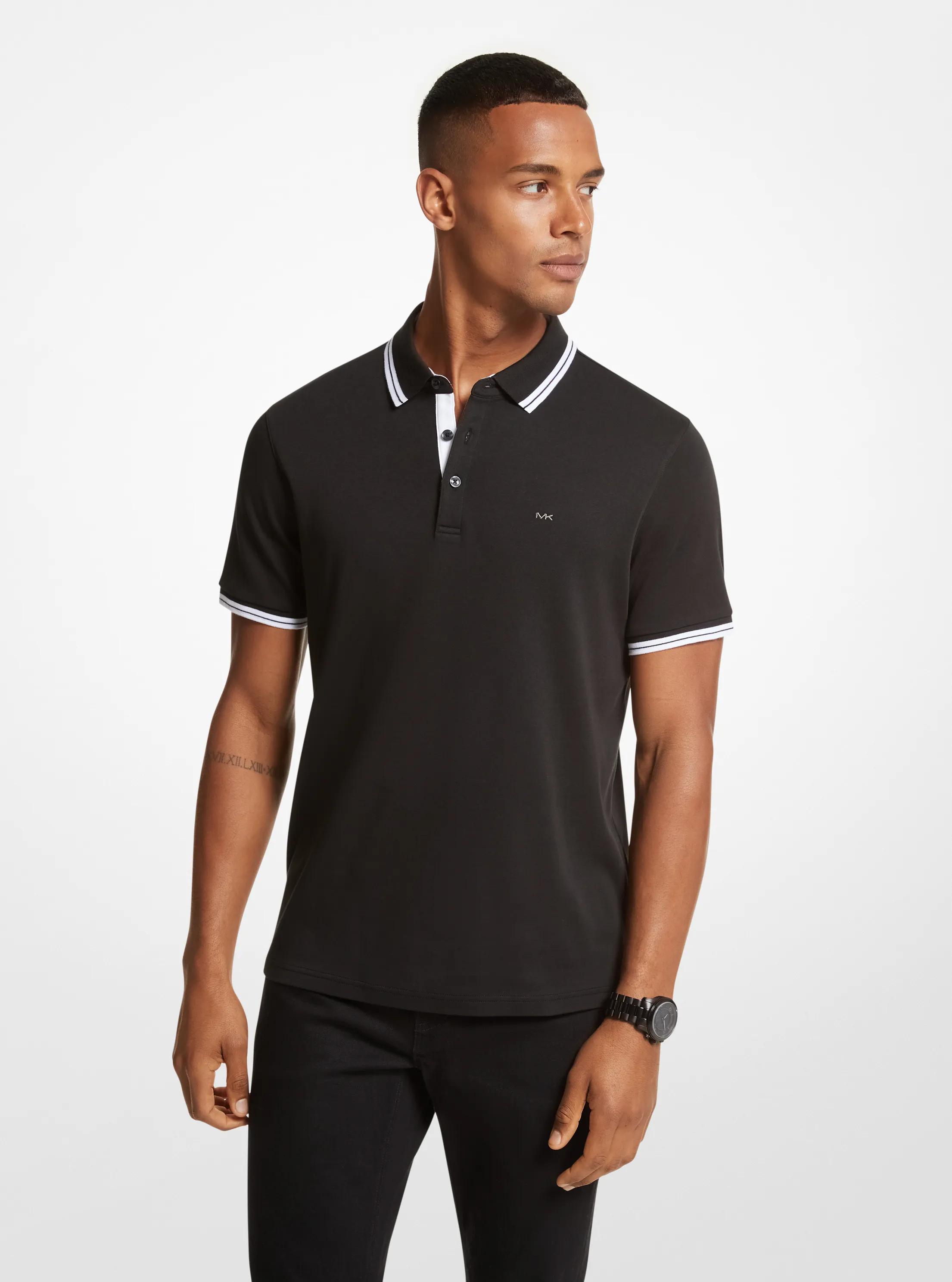 Greenwich Cotton Polo Shirt in BLACK | Michael Kors