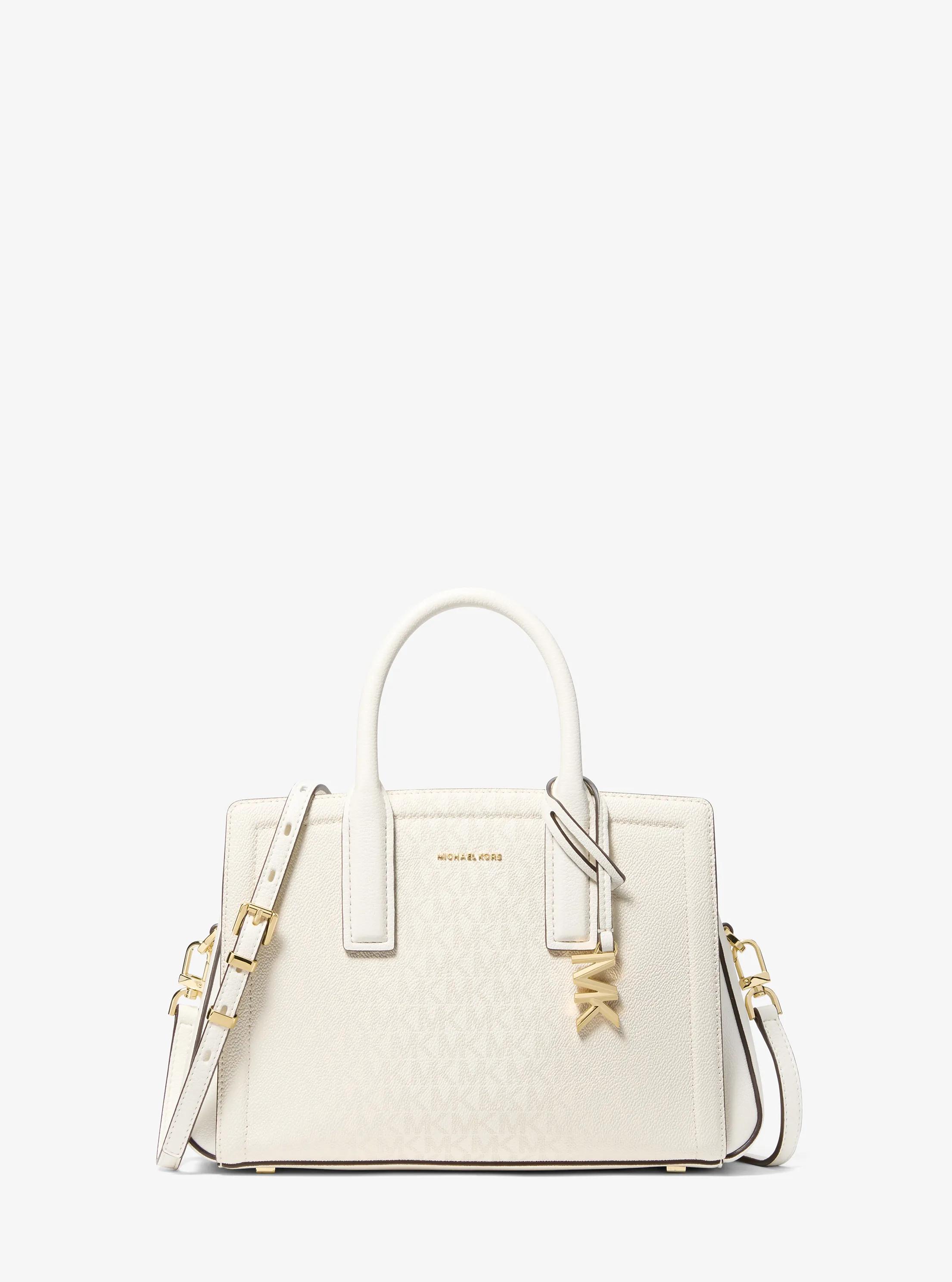 Laila Small Signature Logo Satchel in EGGSHELL | Michael Kors