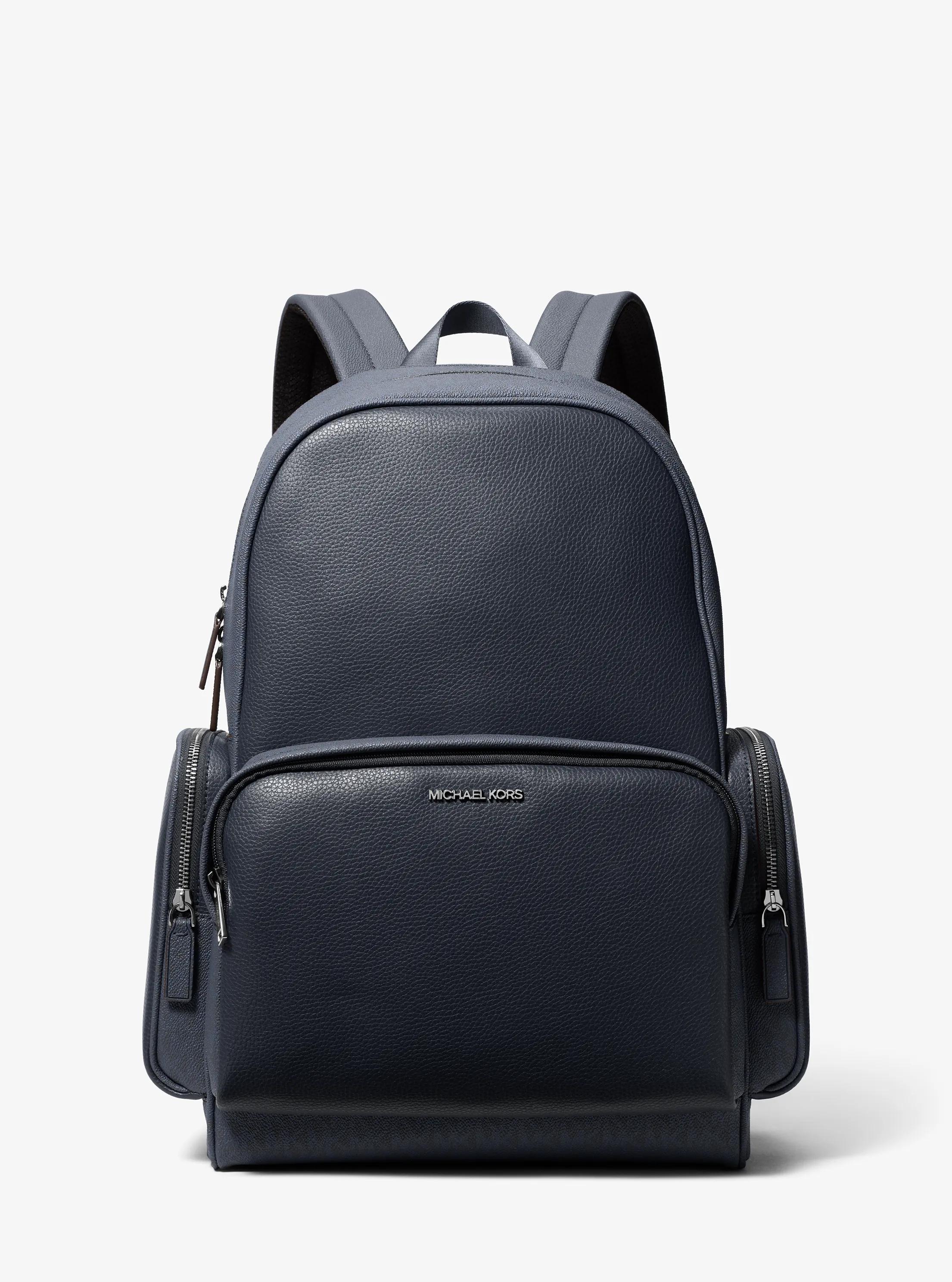 Sac &agrave; dos Cooper en cuir &agrave; logo Signature in BLEU MARINE | Michael Kors
