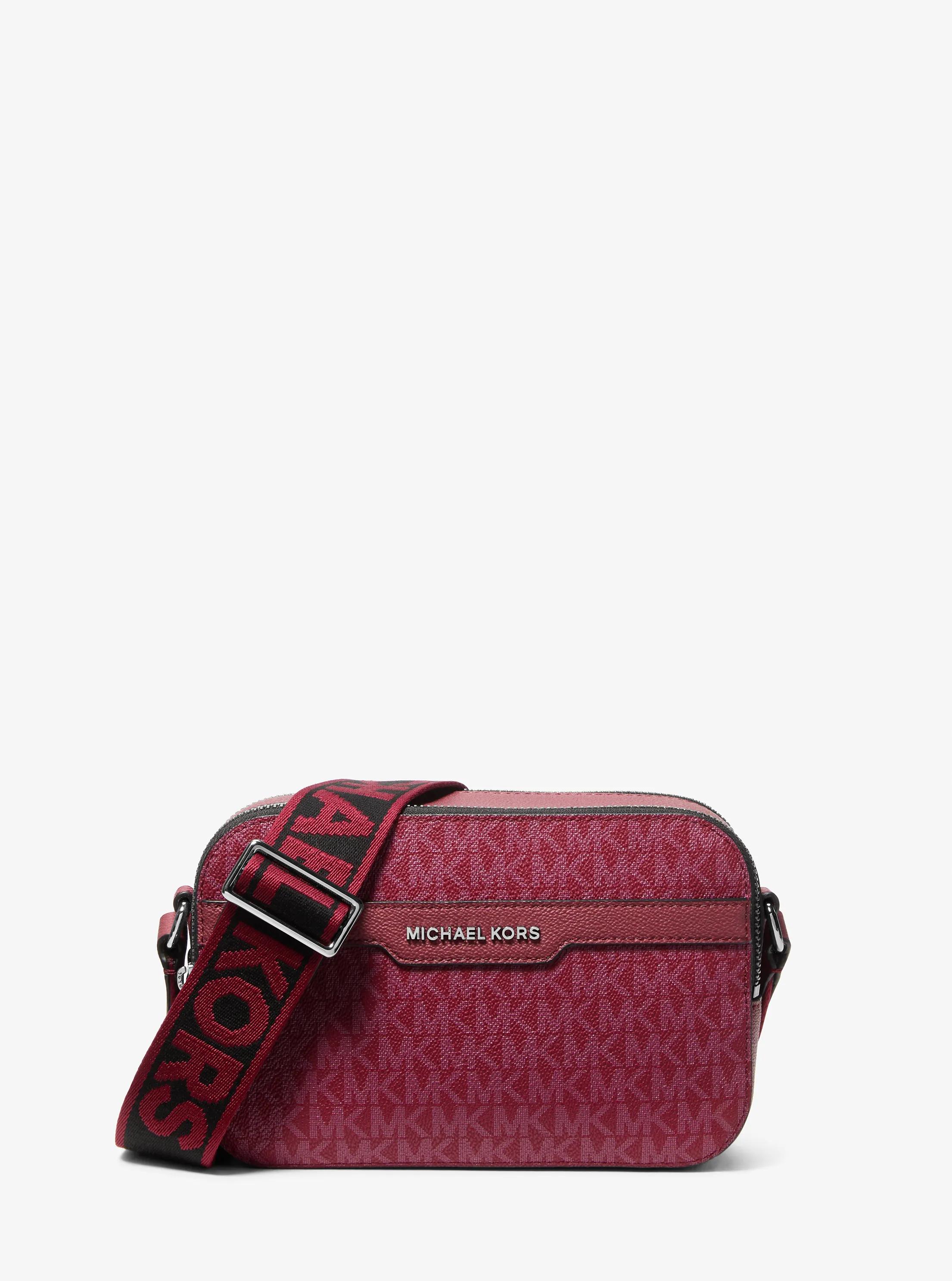 Hudson Signature Logo Camera Crossbody Bag in DEEP RED | Michael Kors
