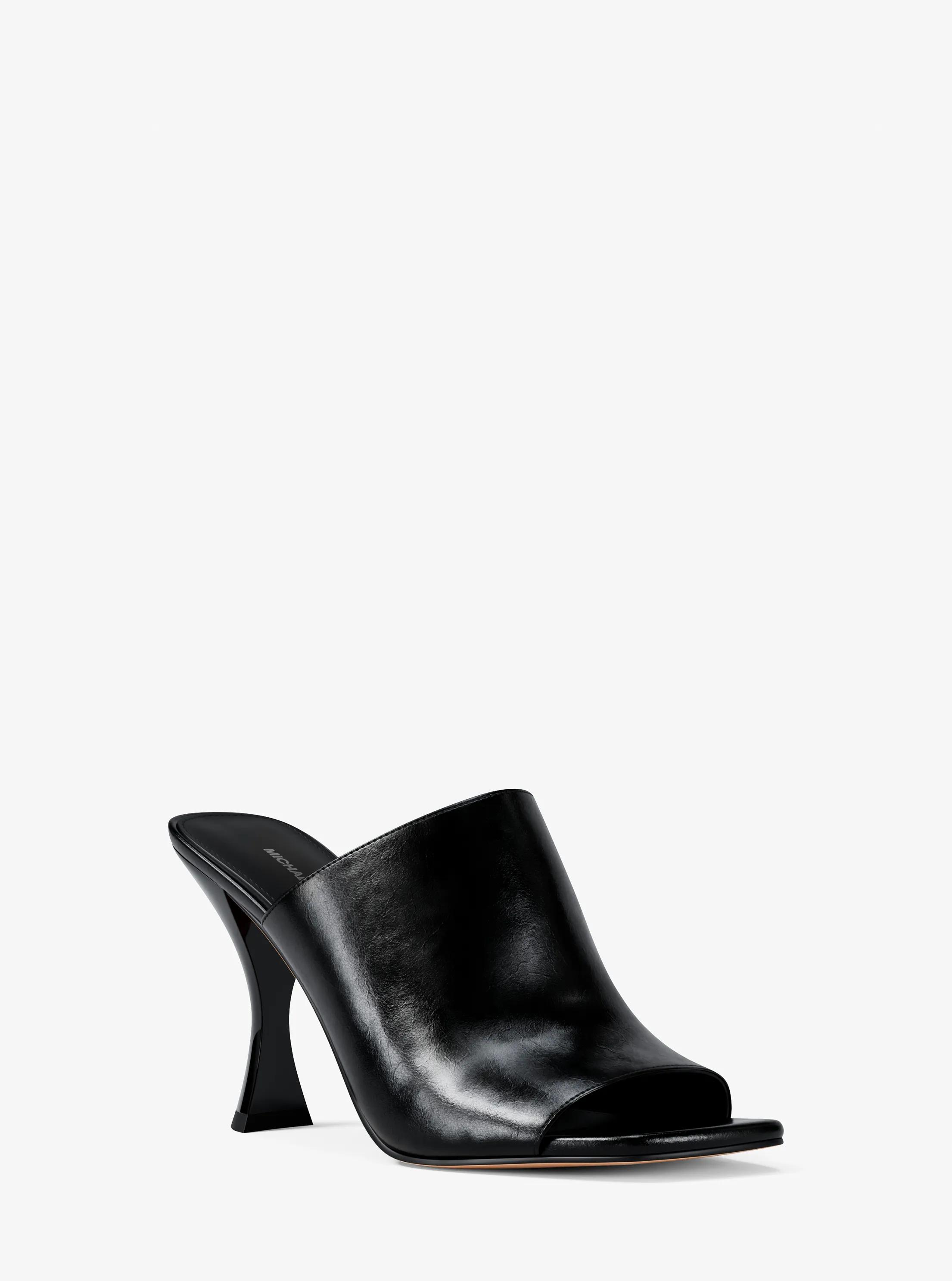 Haisley Leather Mule in BLACK | Michael Kors
