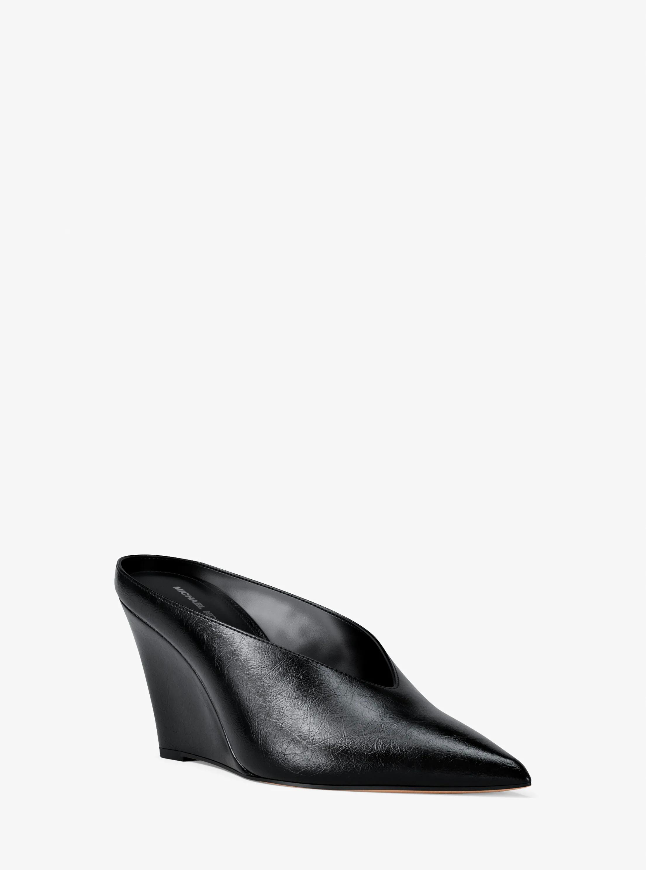 MK Mule Xandra en cuir à semelle compensée - Noir - Michael Kors