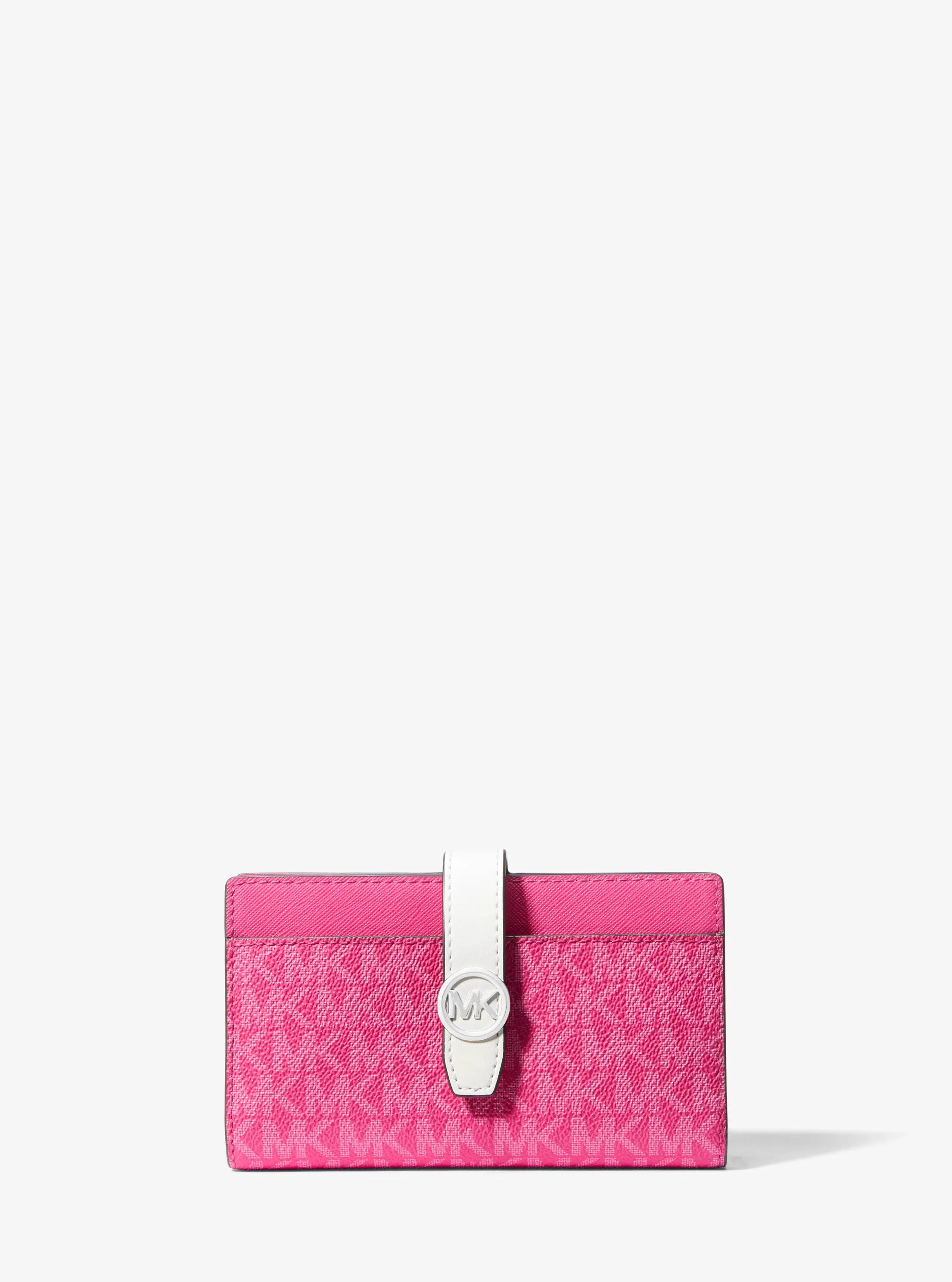Greenwich Medium Signature Logo Wallet in DRAGONFRUIT | Michael Kors