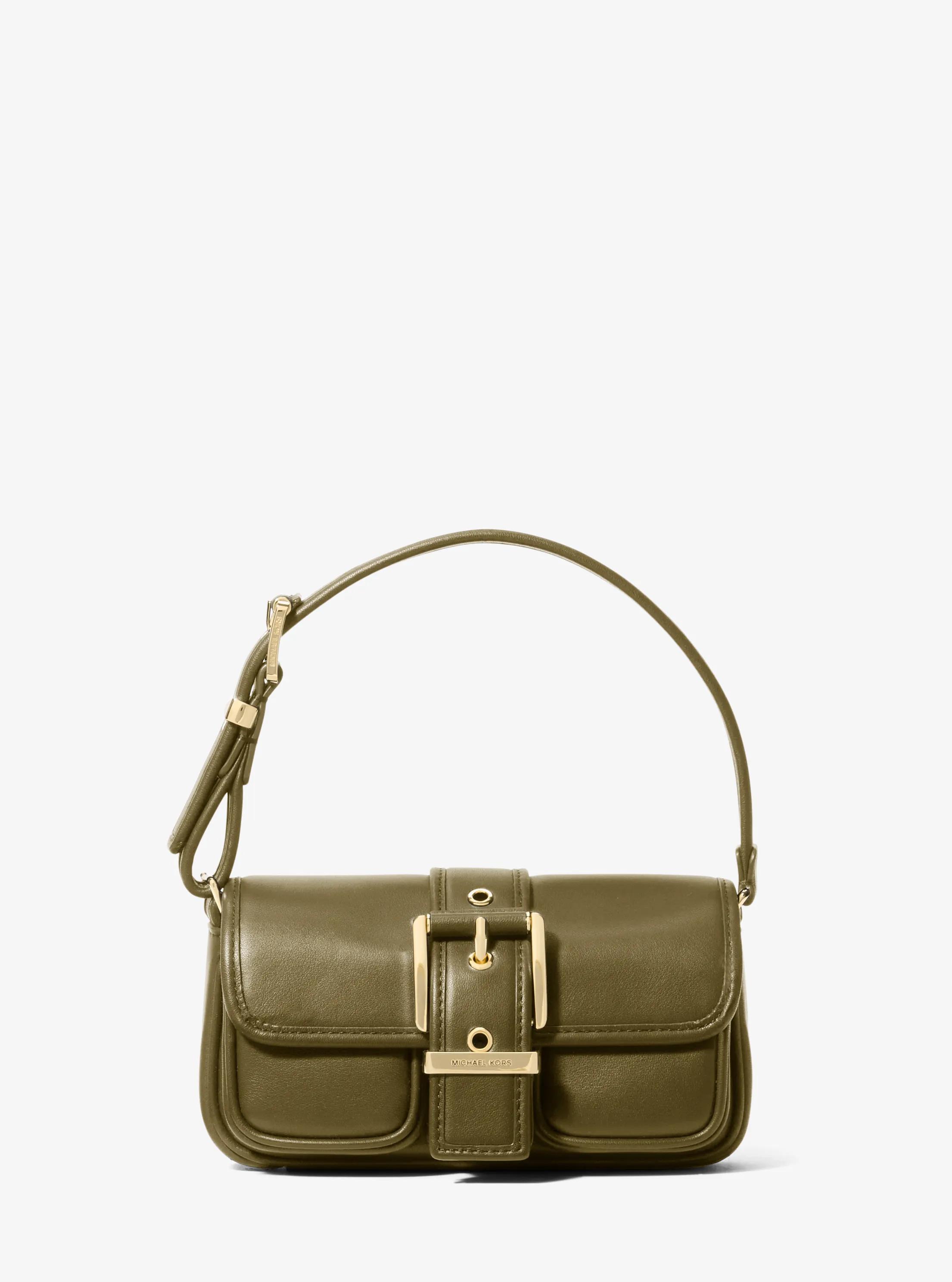 Colby Extra-Small Leather Shoulder Bag in SAFARI GREEN | Michael Kors