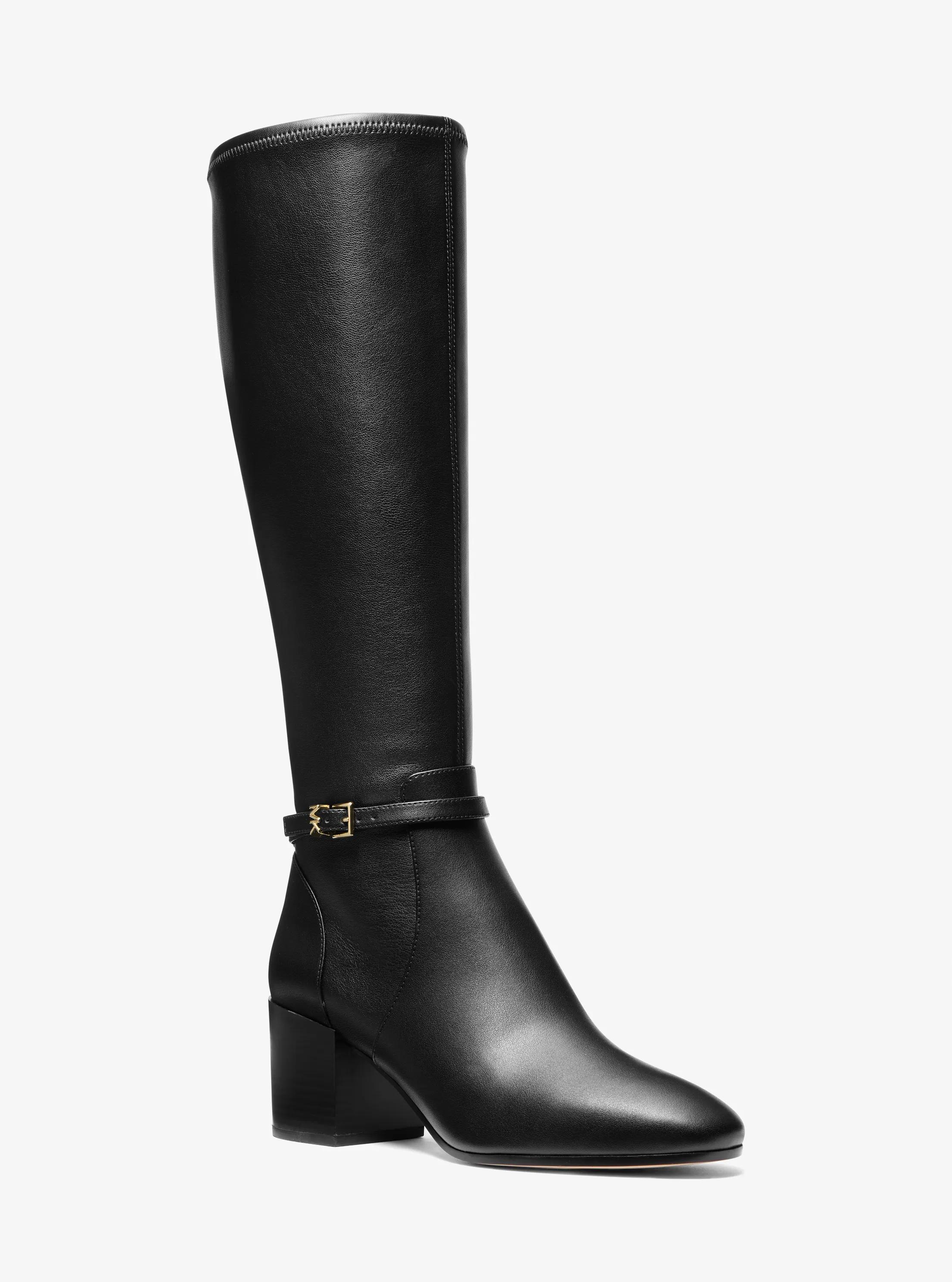 Botte Ella de grande largeur &agrave; talon bloc in NOIR | Michael Kors