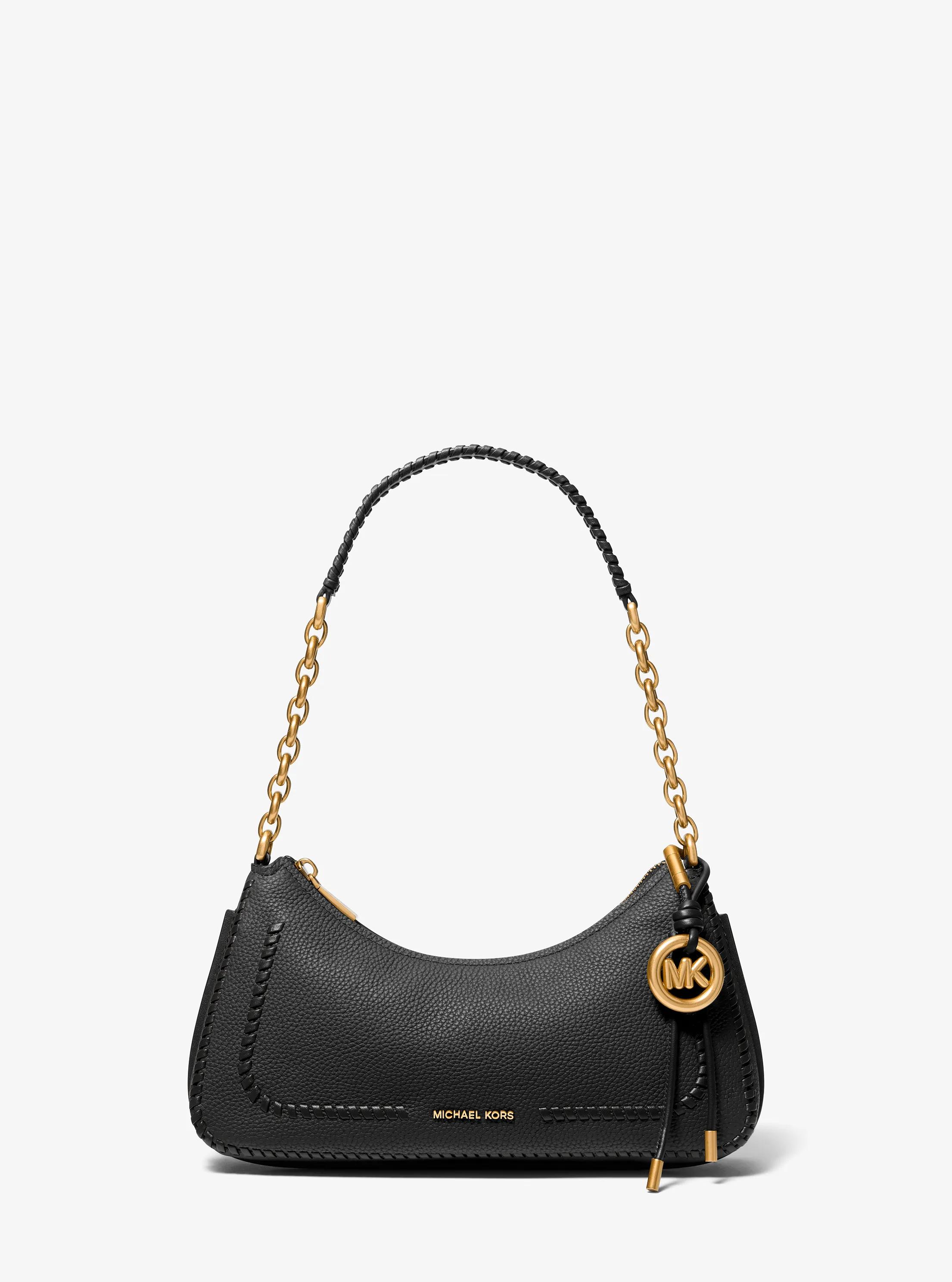 MK Pochette Nolita de taille moyenne en cuir grainé à chaîne - Noir - Michael Kors