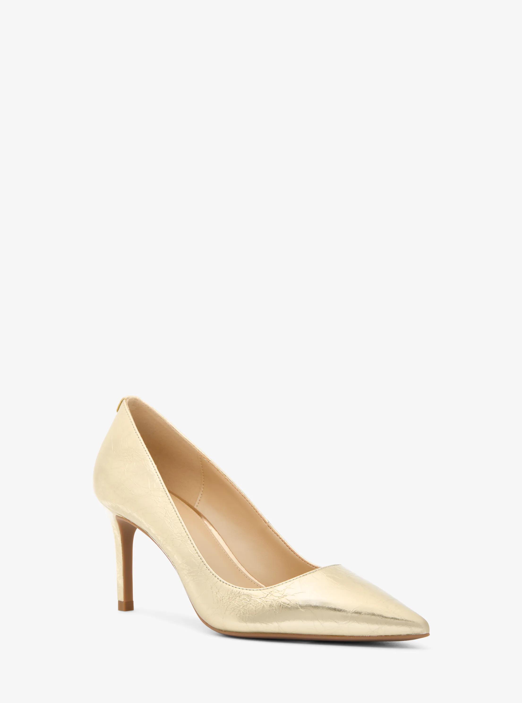 MK Escarpin Alina Flex en cuir métallisé craquelé - Or - Michael Kors