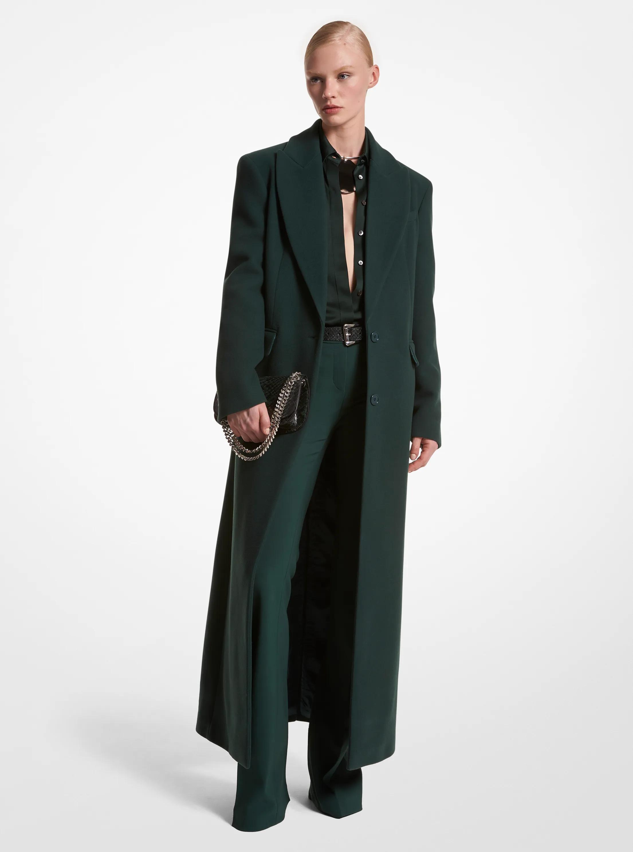 Wool Melton Overcoat in FOREST | Michael Kors