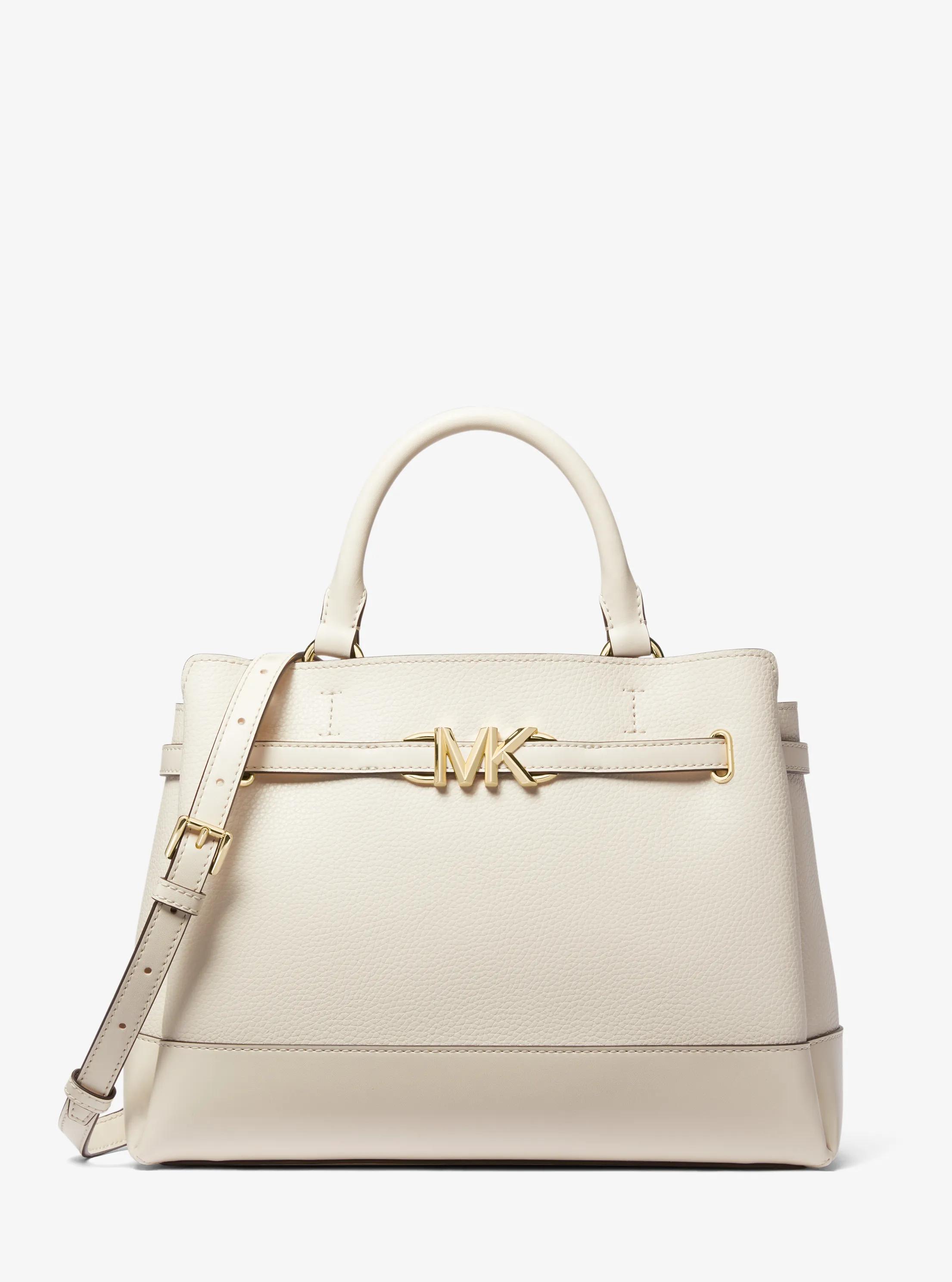 Reed Large Leather Belted Satchel in LT CREAM - Sale | Michael