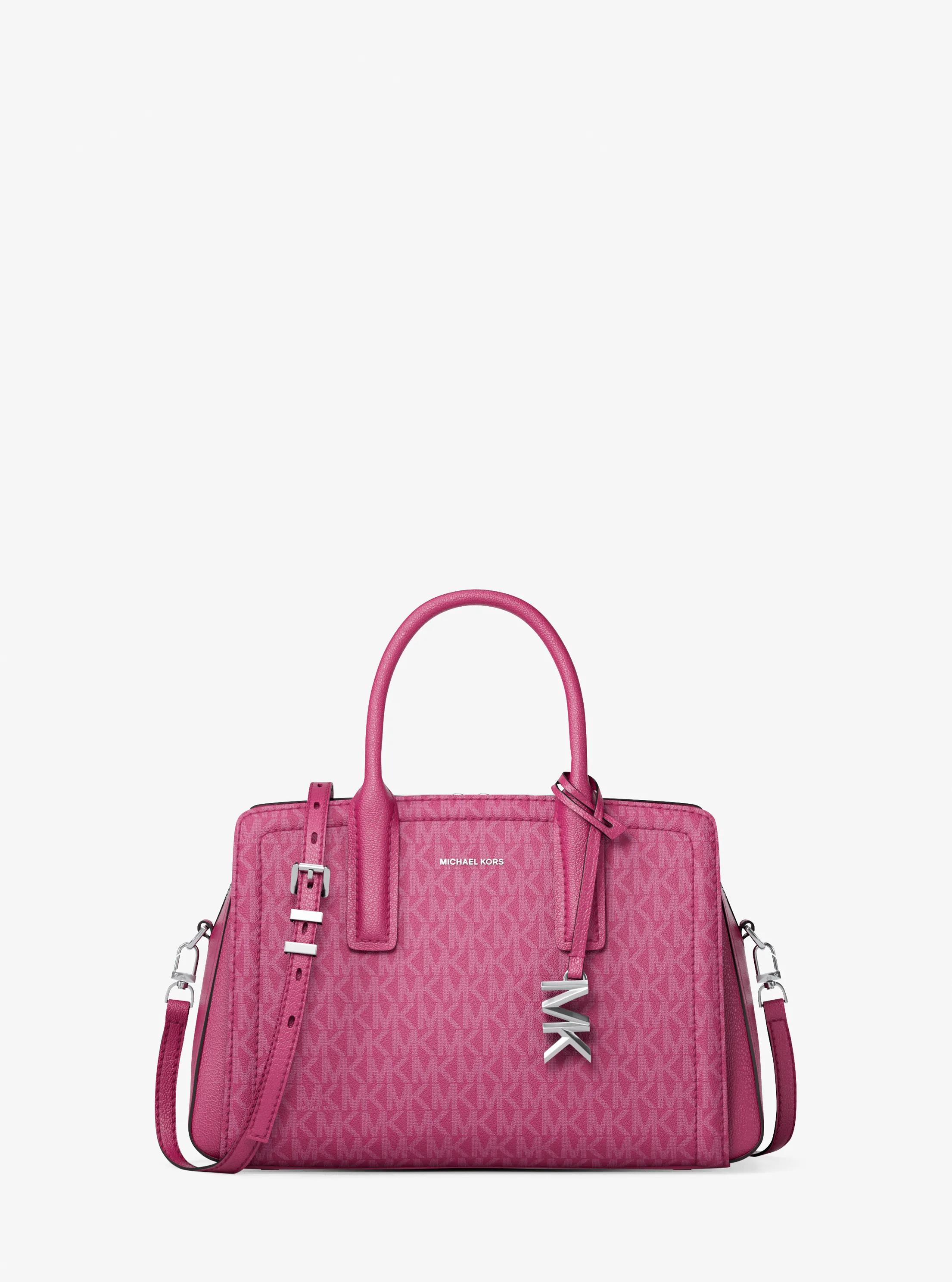 Laila Small Signature Logo Satchel in RASPBERRY | Michael Kors