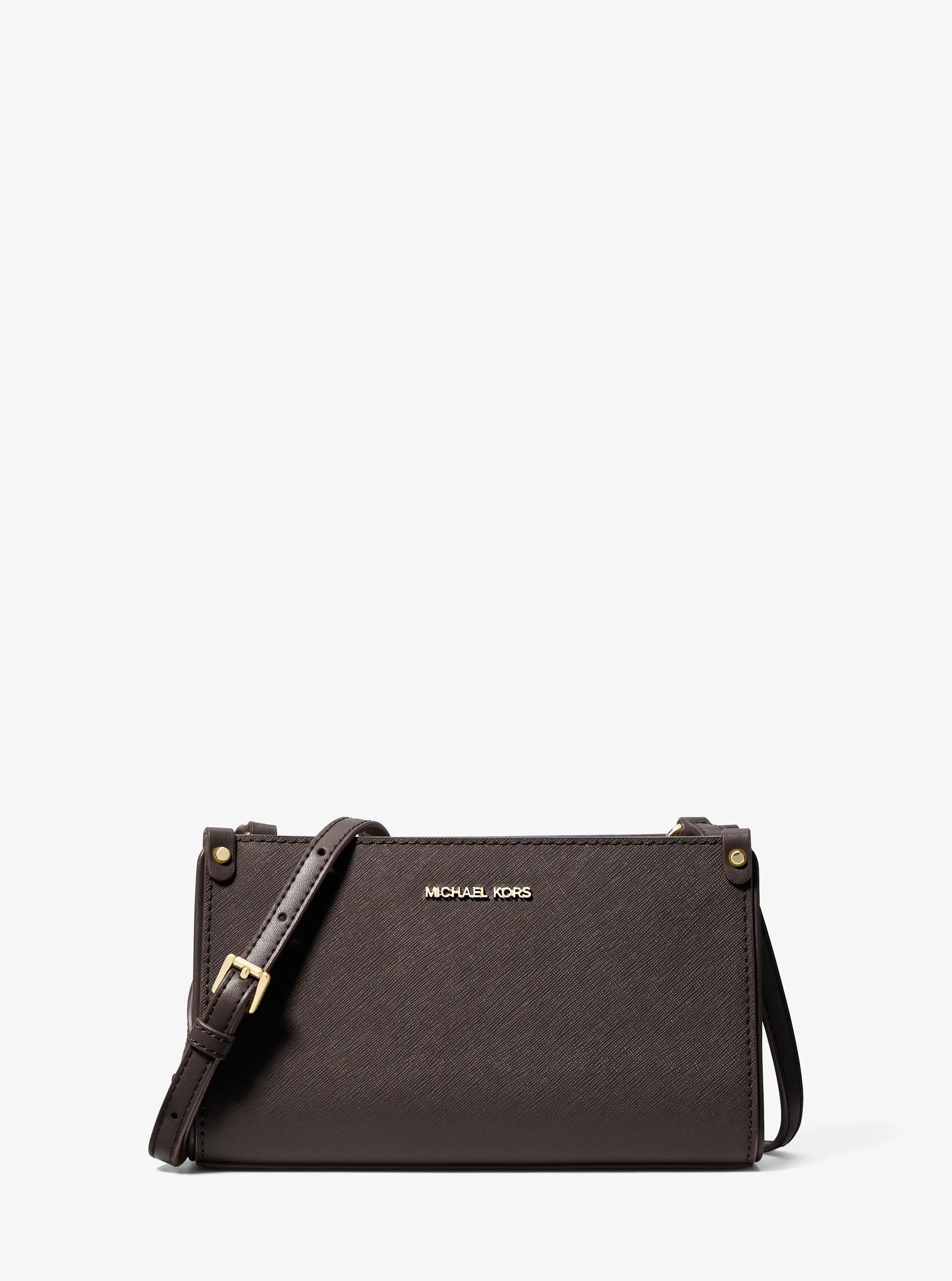 Petit sac &agrave; bandouli&egrave;re Maple en cuir saffiano in CHOCOLAT | Michael Kors