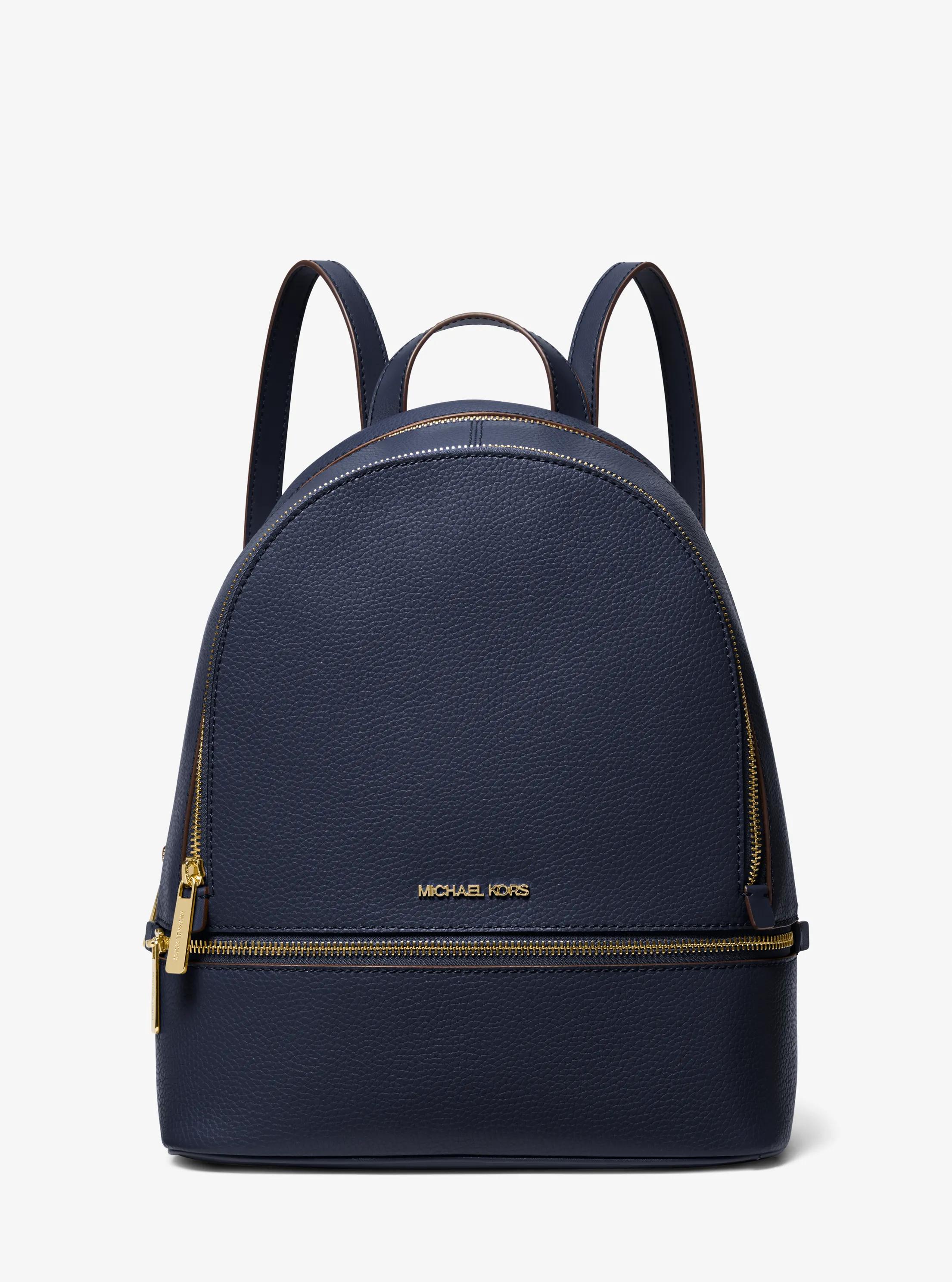 Zaino Rhea medio in pelle martellata in NAVY | Michael Kors