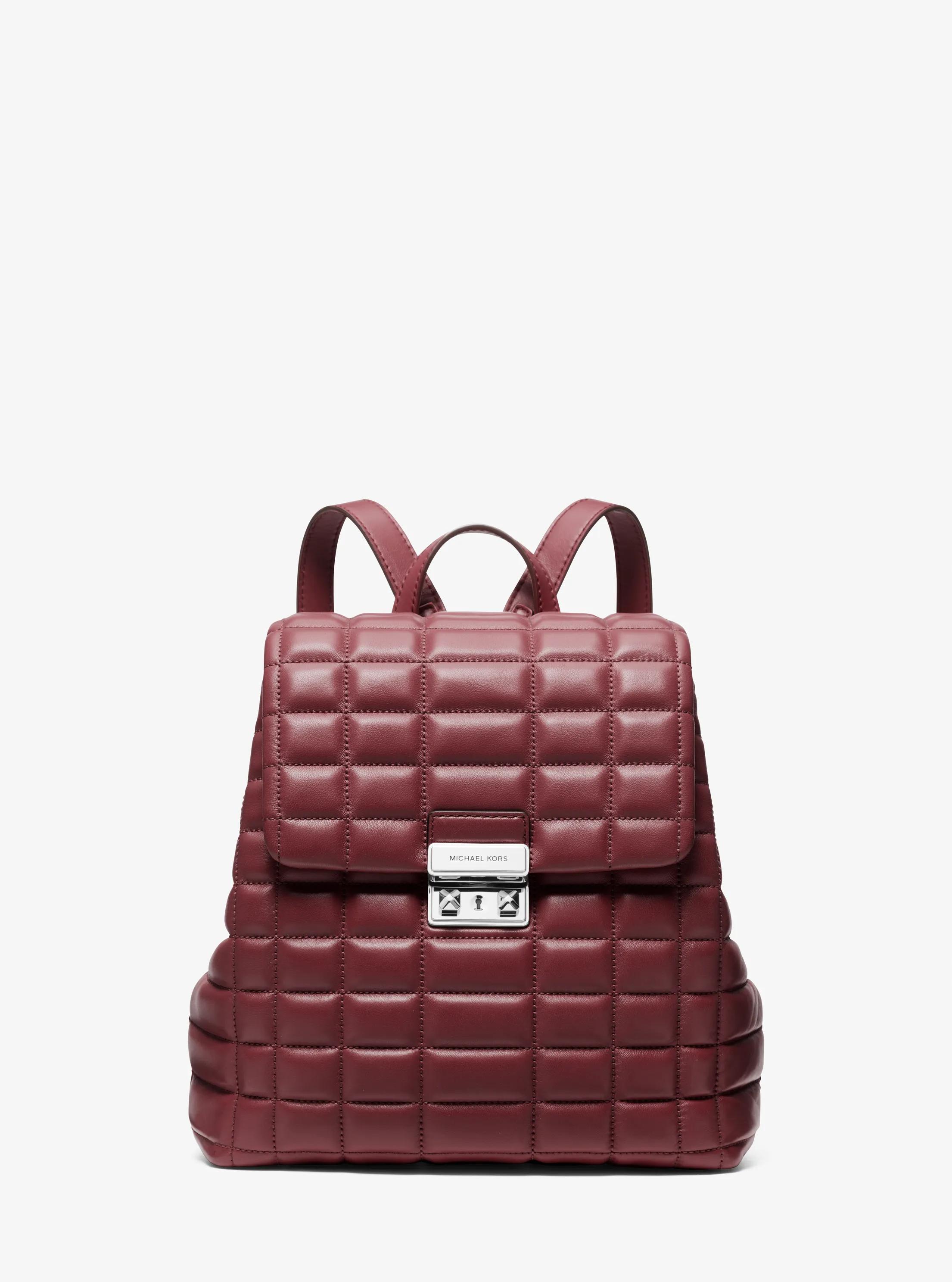 Tribeca Small Quilted Leather Backpack in OXBLOOD | Michael Kors