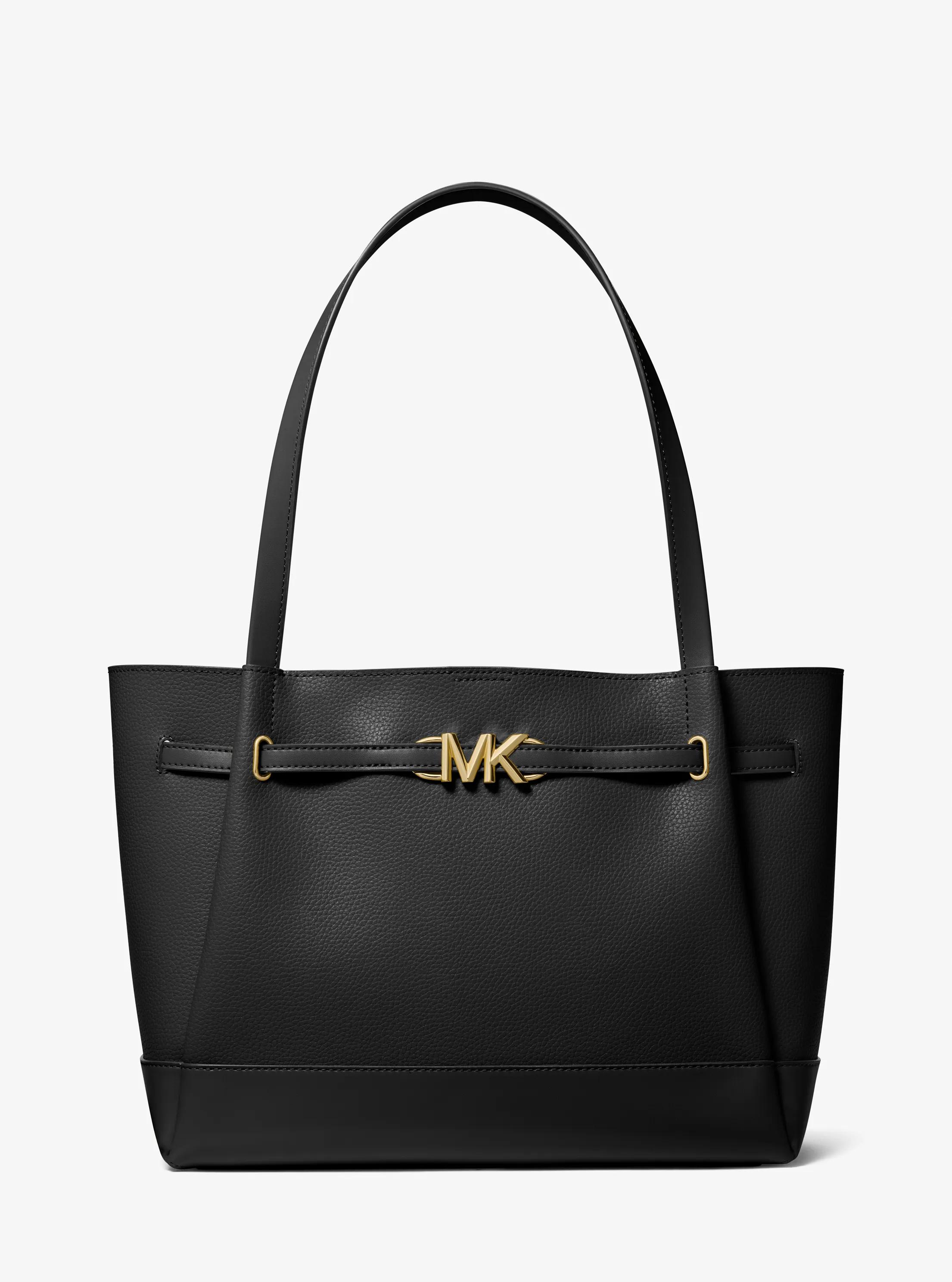 Reed Large Pebbled Leather Tote Bag in BLACK | Michael Kors