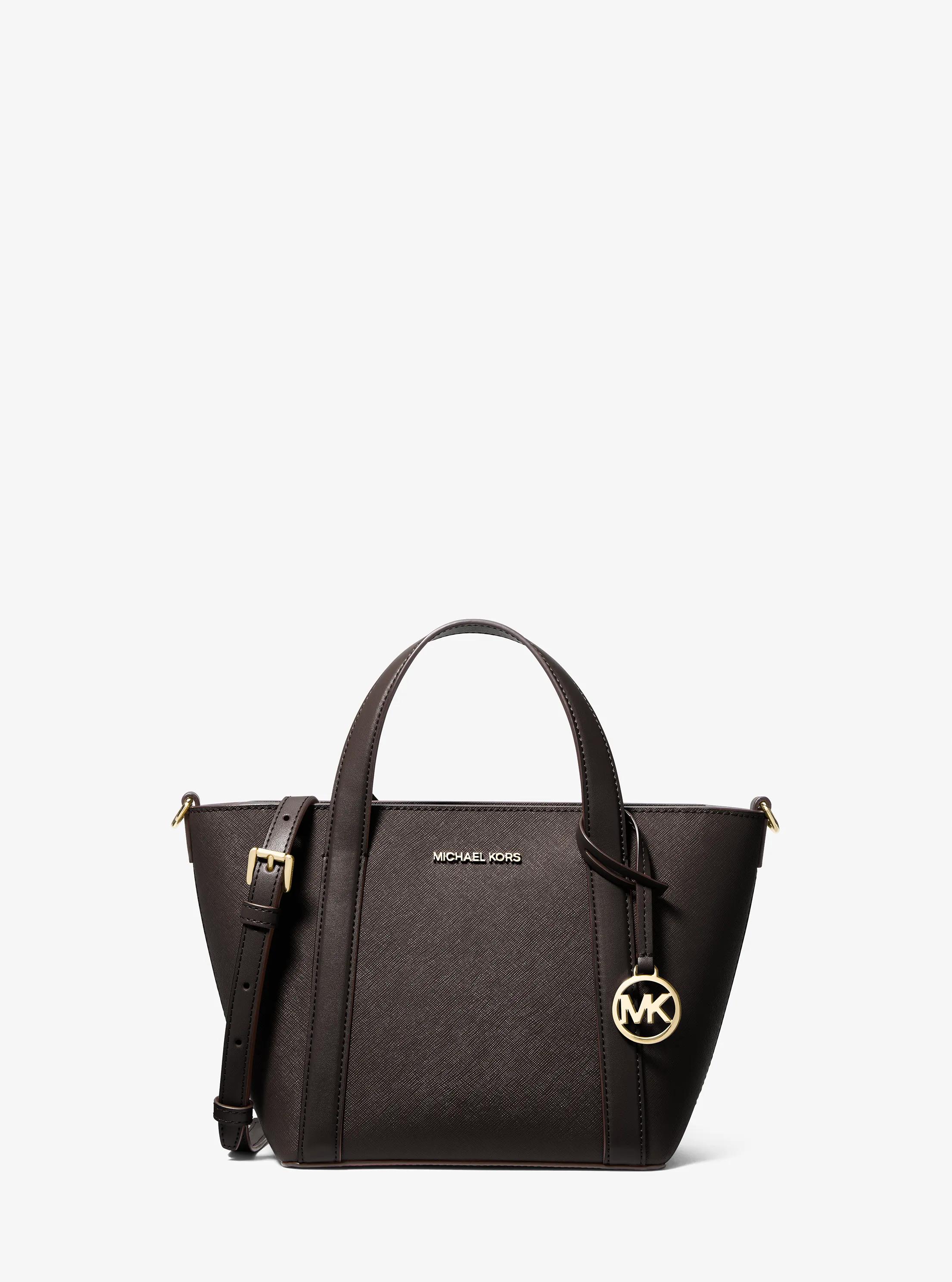 Draagtas Pratt van saffianoleer, klein in CHOCOLADE | Michael Kors