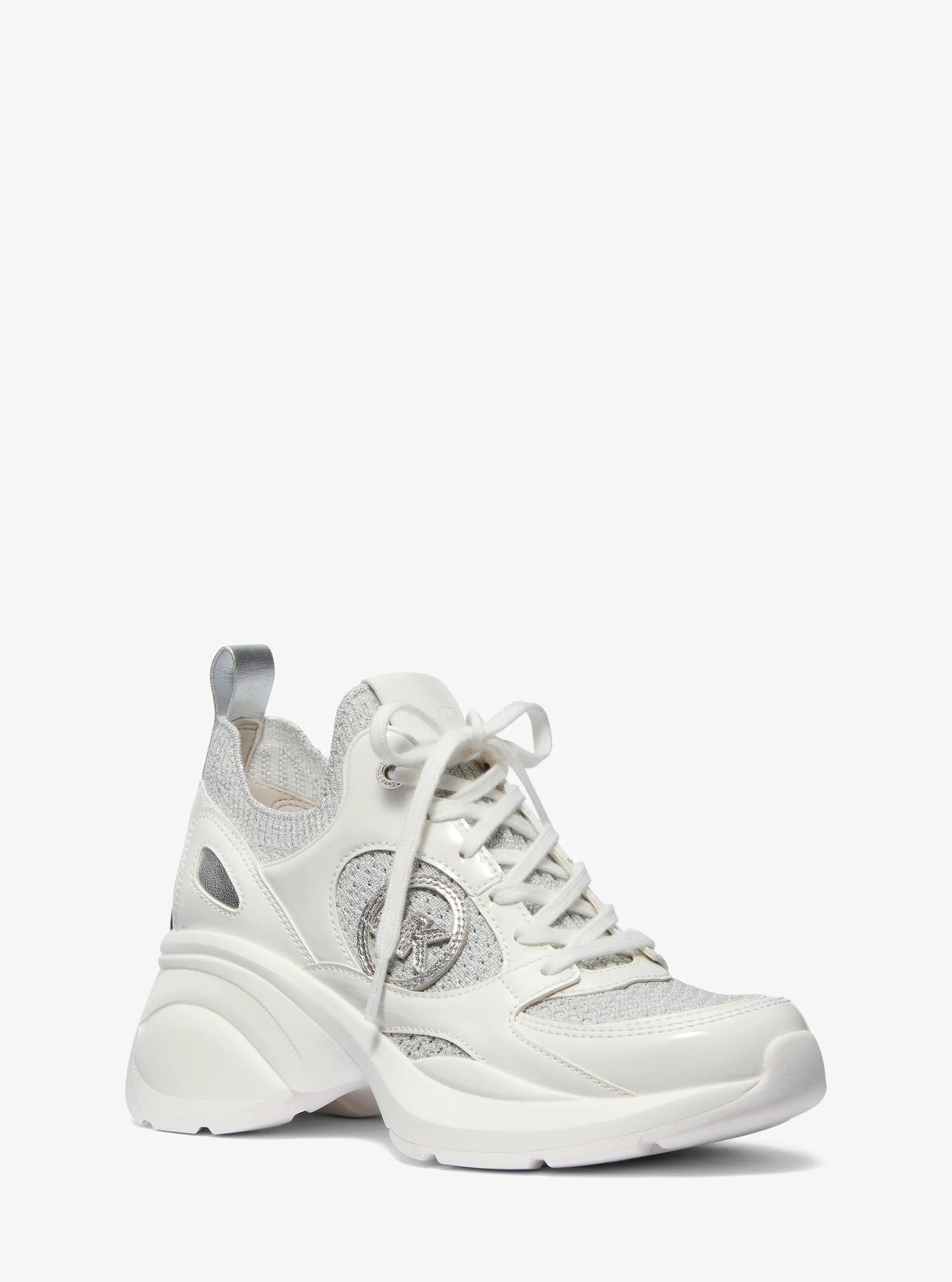 Zuma Metallic and Mesh Trainer in SILVER | Michael Kors