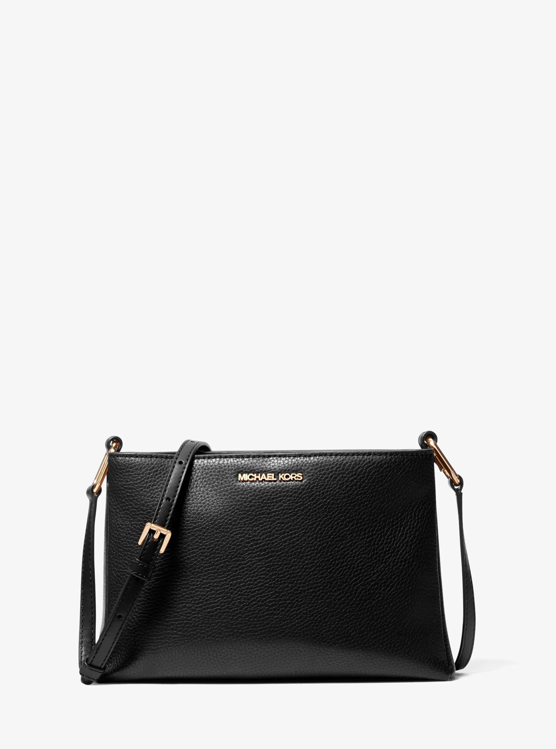 Trisha Medium Pebbled Leather Crossbody Bag in BLACK - Sale