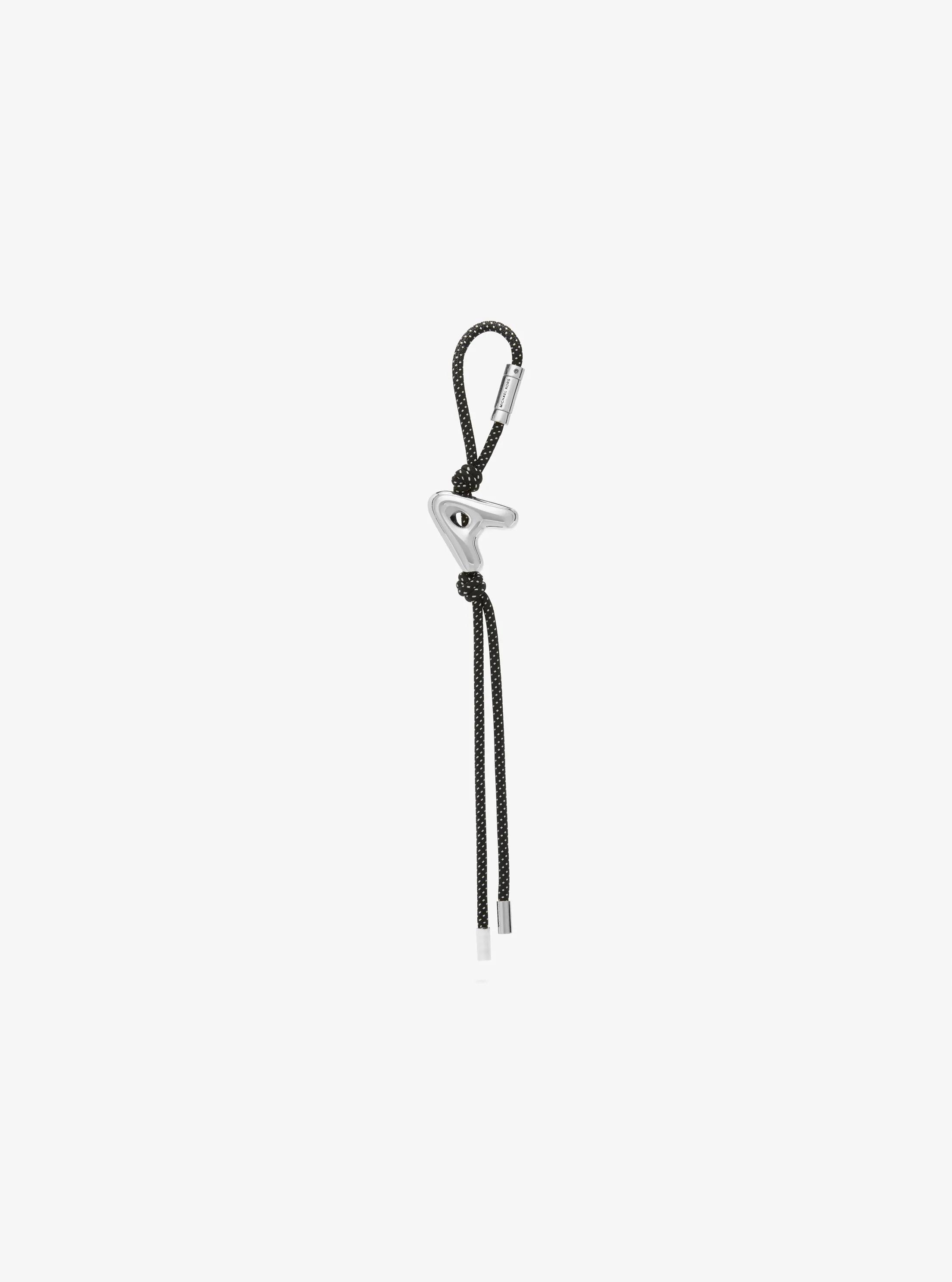 Initial Silver-Tone and Speckled Cord Bag Charm in SH RHODIUM | Michael Kors