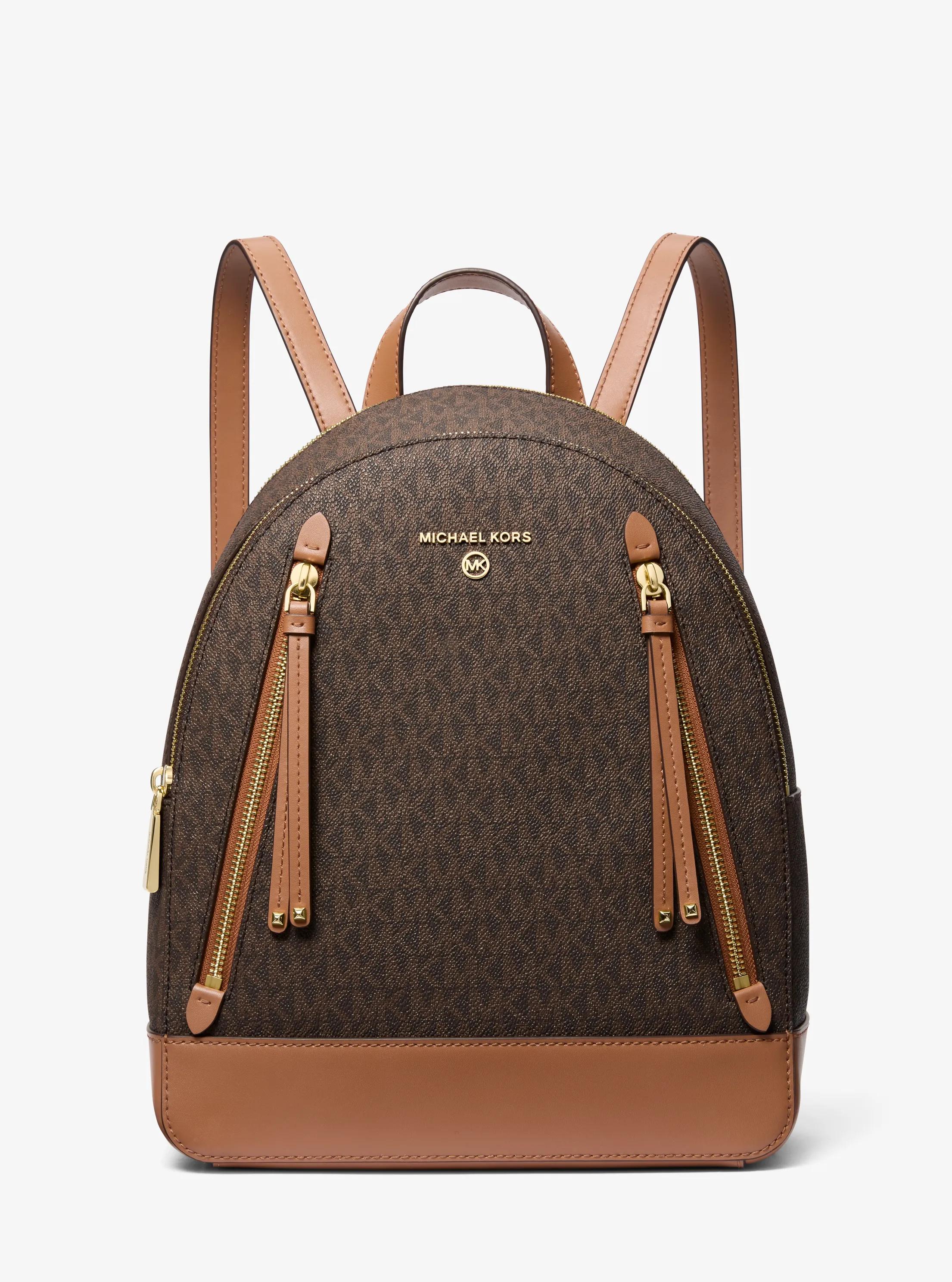 Mochila Brooklyn mediana con logotipo in MARR&Oacute;N/BELLOTA | Michael Kors