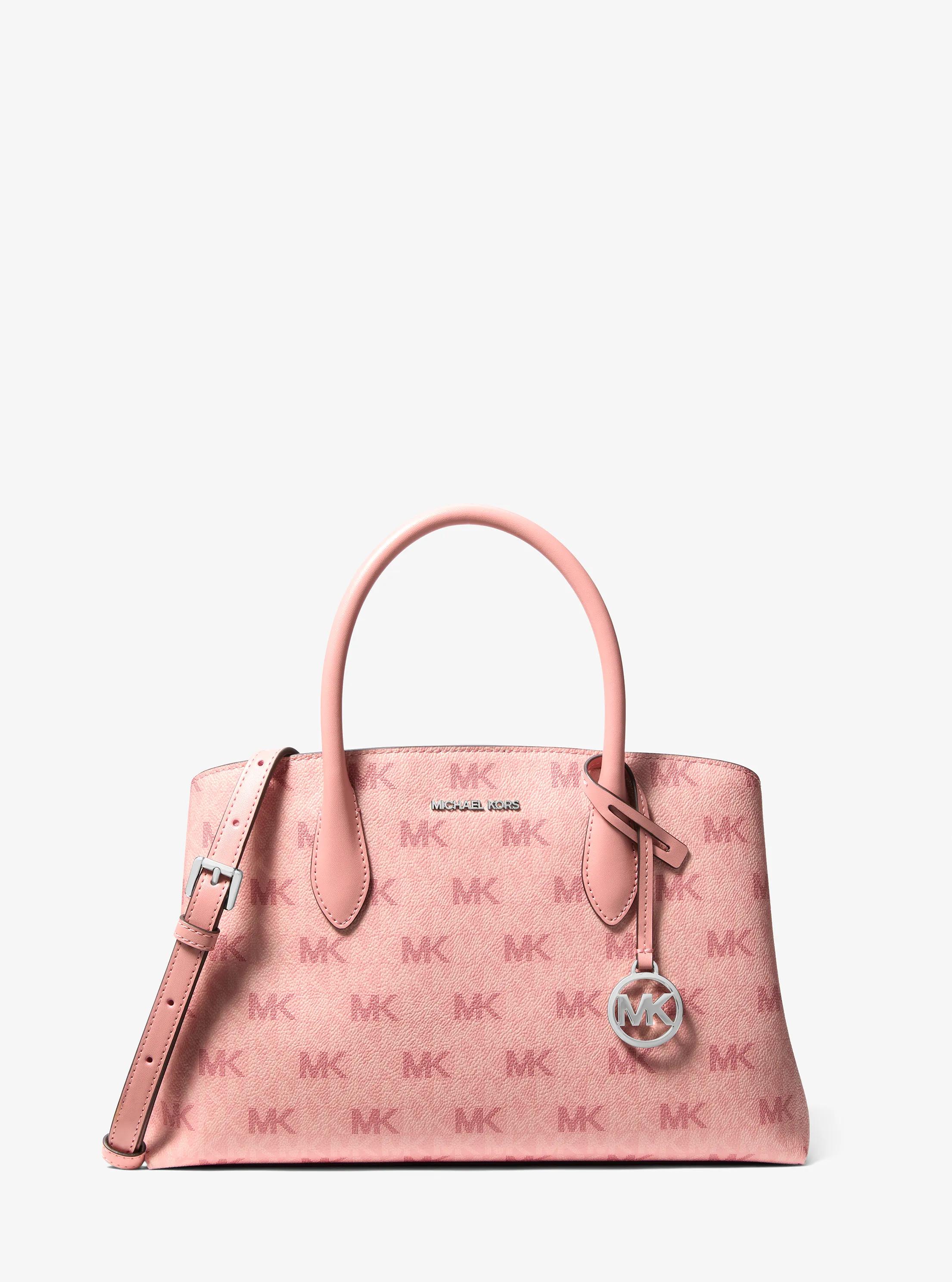 Maya Medium Signature Logo Satchel in SUNSET ROSE | Michael Kors