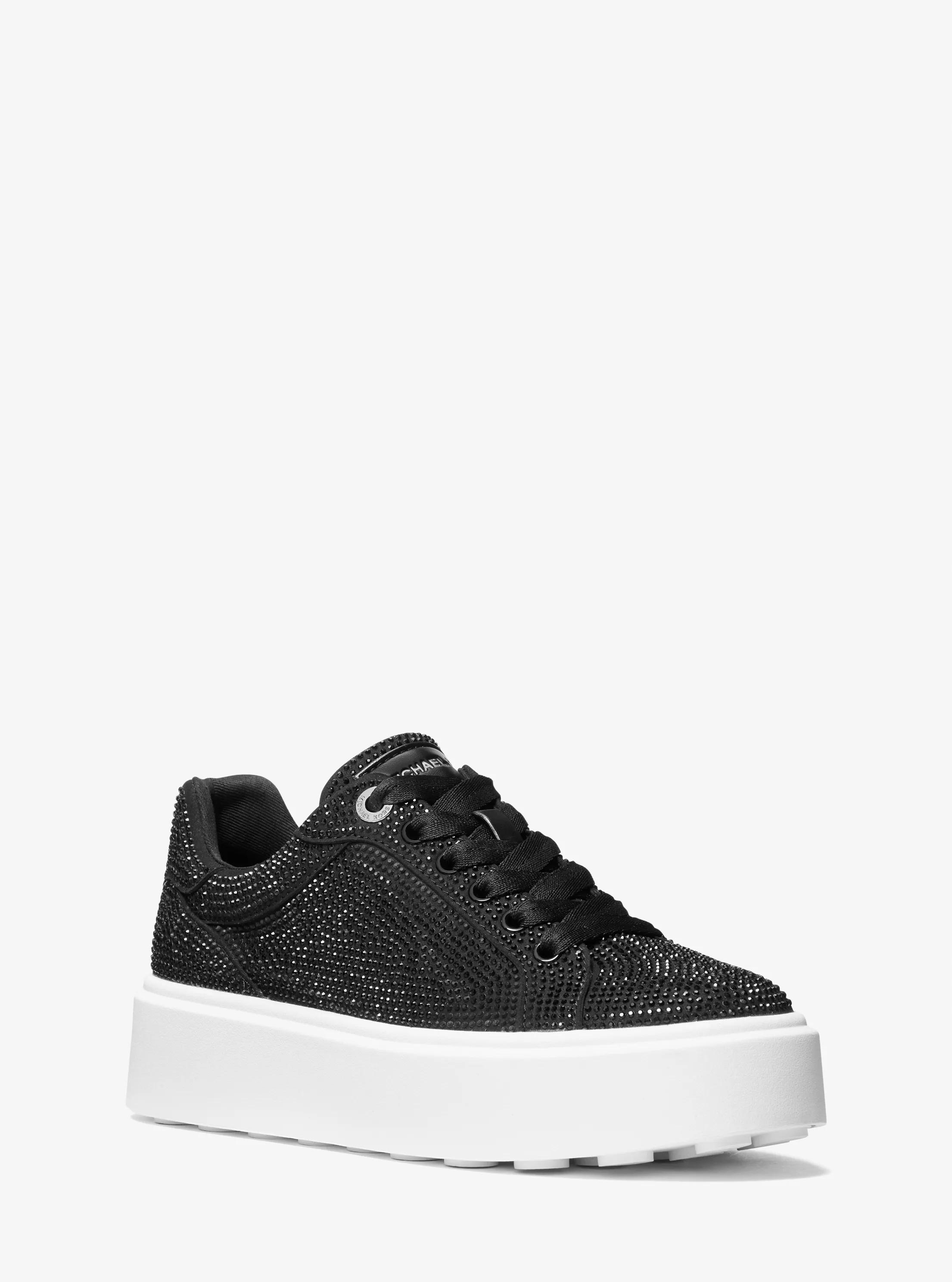 Romey Embellished Platform Sneaker in BLACK | Michael Kors