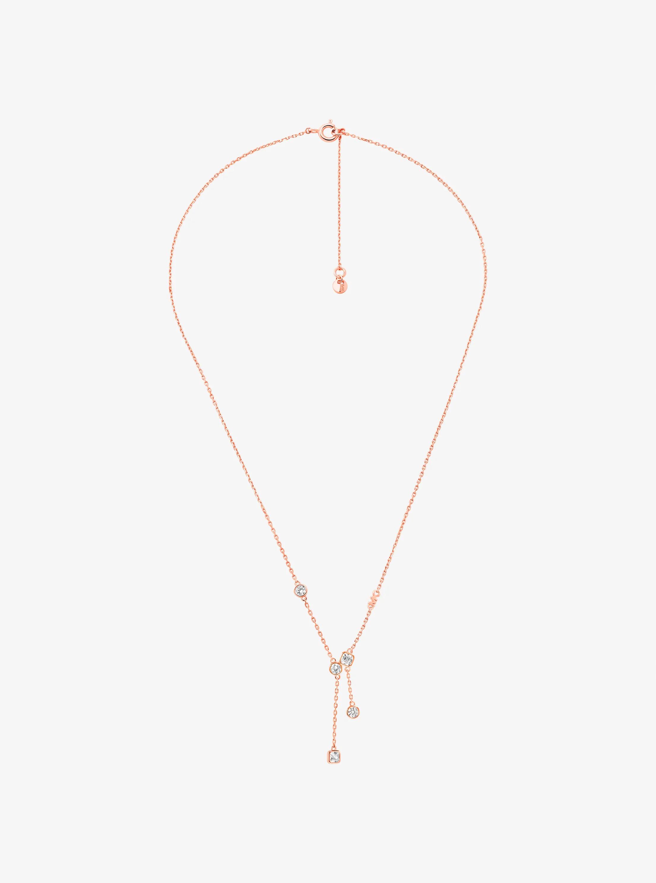 Precious Metal-Plated Sterling Silver Bezel Necklace in ROSE GOLD | Michael Kors