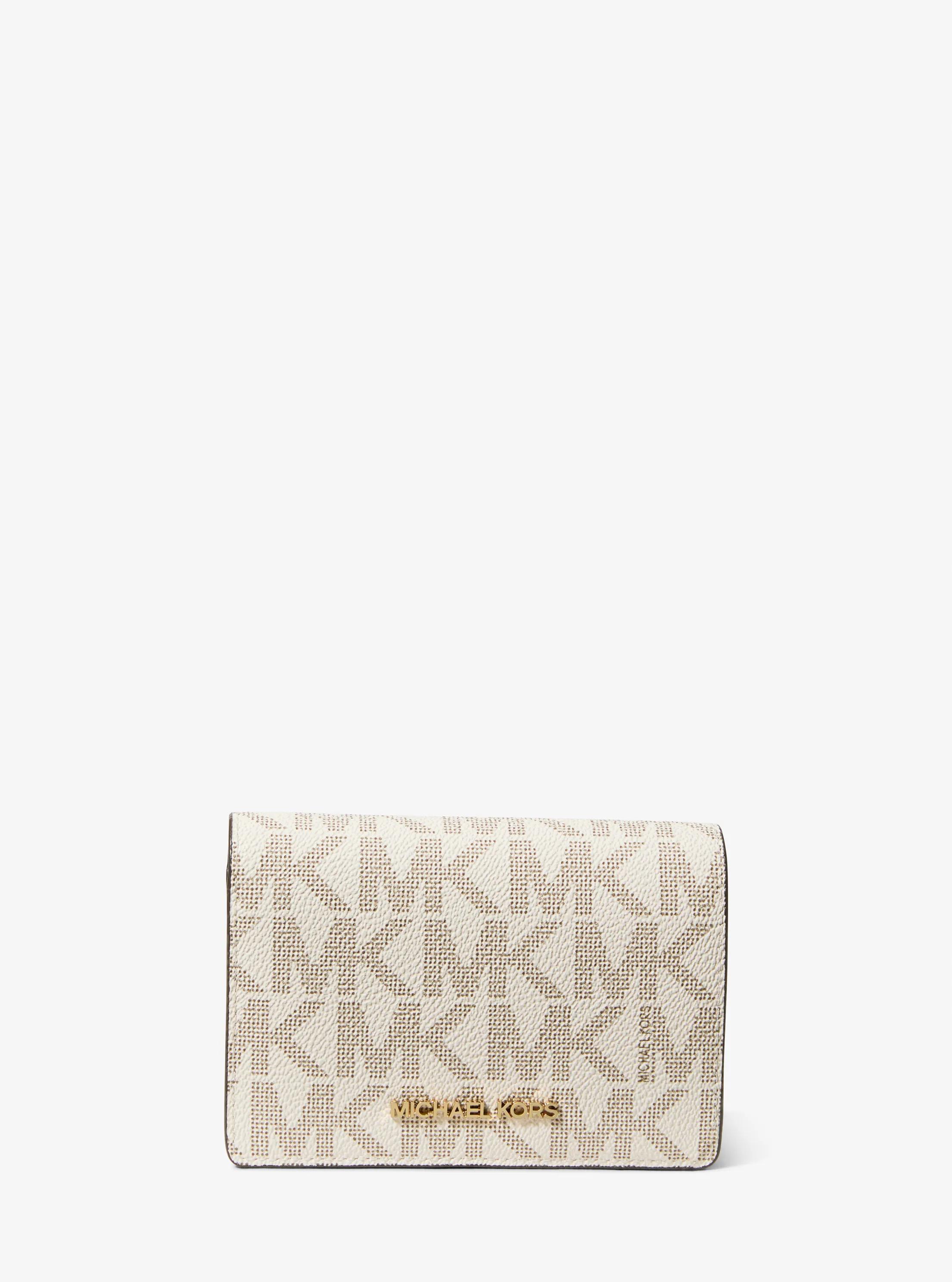 Jet Set Medium Signature Logo Wallet in VANILLA/SOFT PINK | Michael Kors