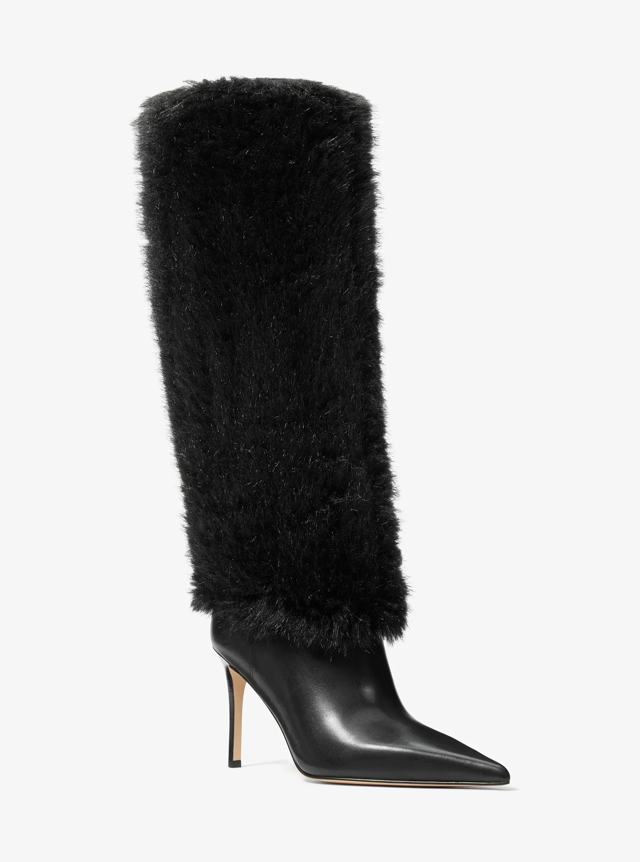 MK Botte Dawn en fausse fourrure - Noir - Michael Kors