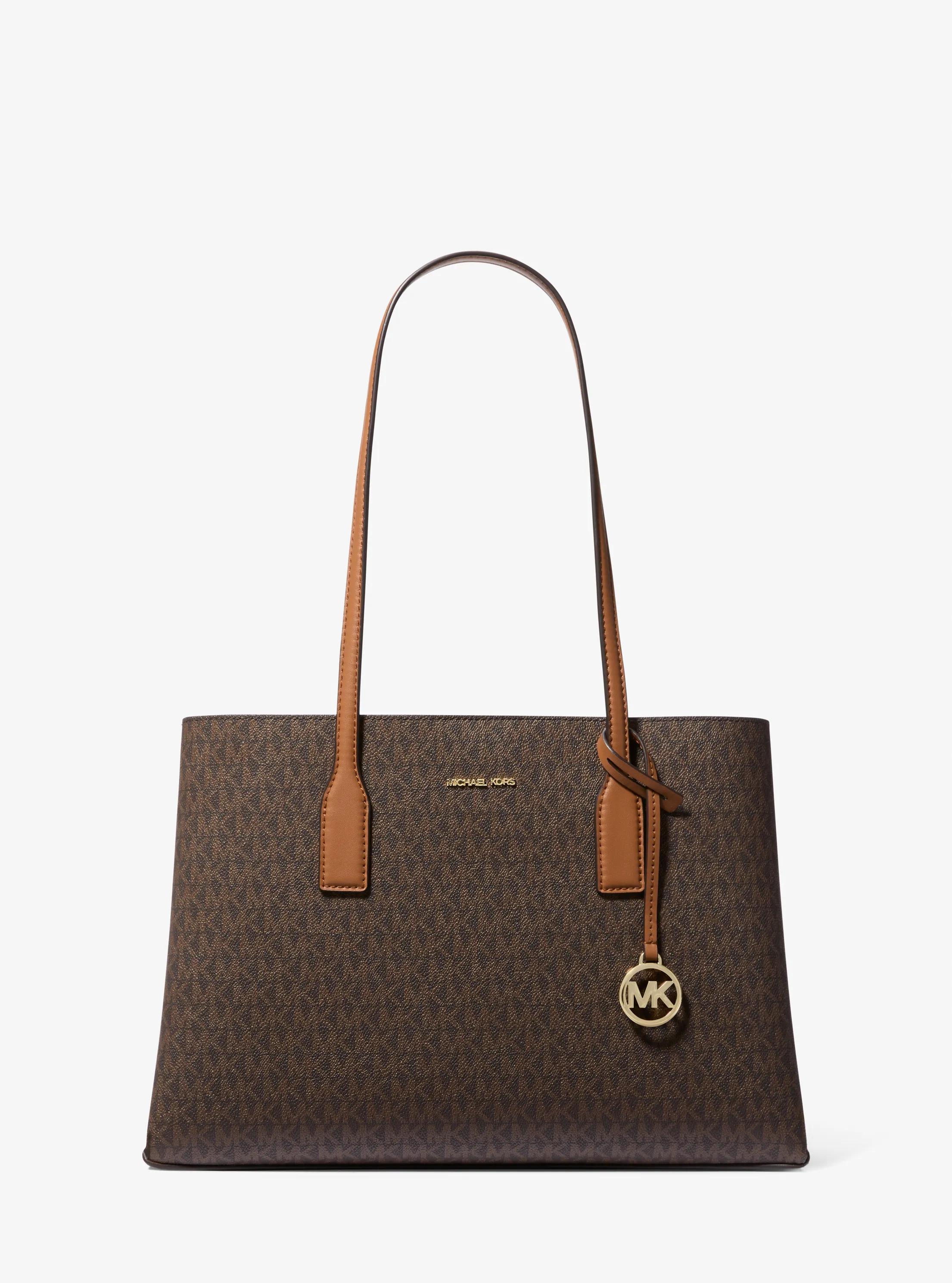 Ruthie Medium Signature Logo Tote Bag in BRN/ACORN | Michael Kors