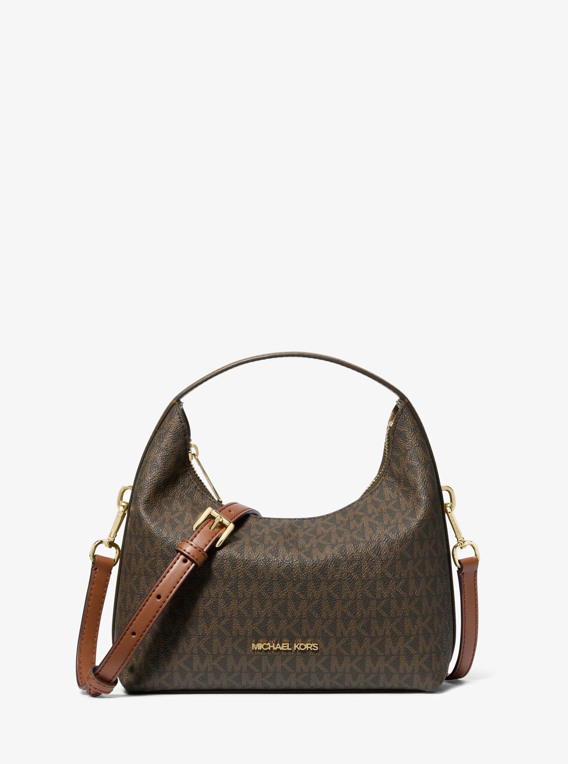 Ember Small Signature Logo Messenger Bag in BROWN | Michael Kors