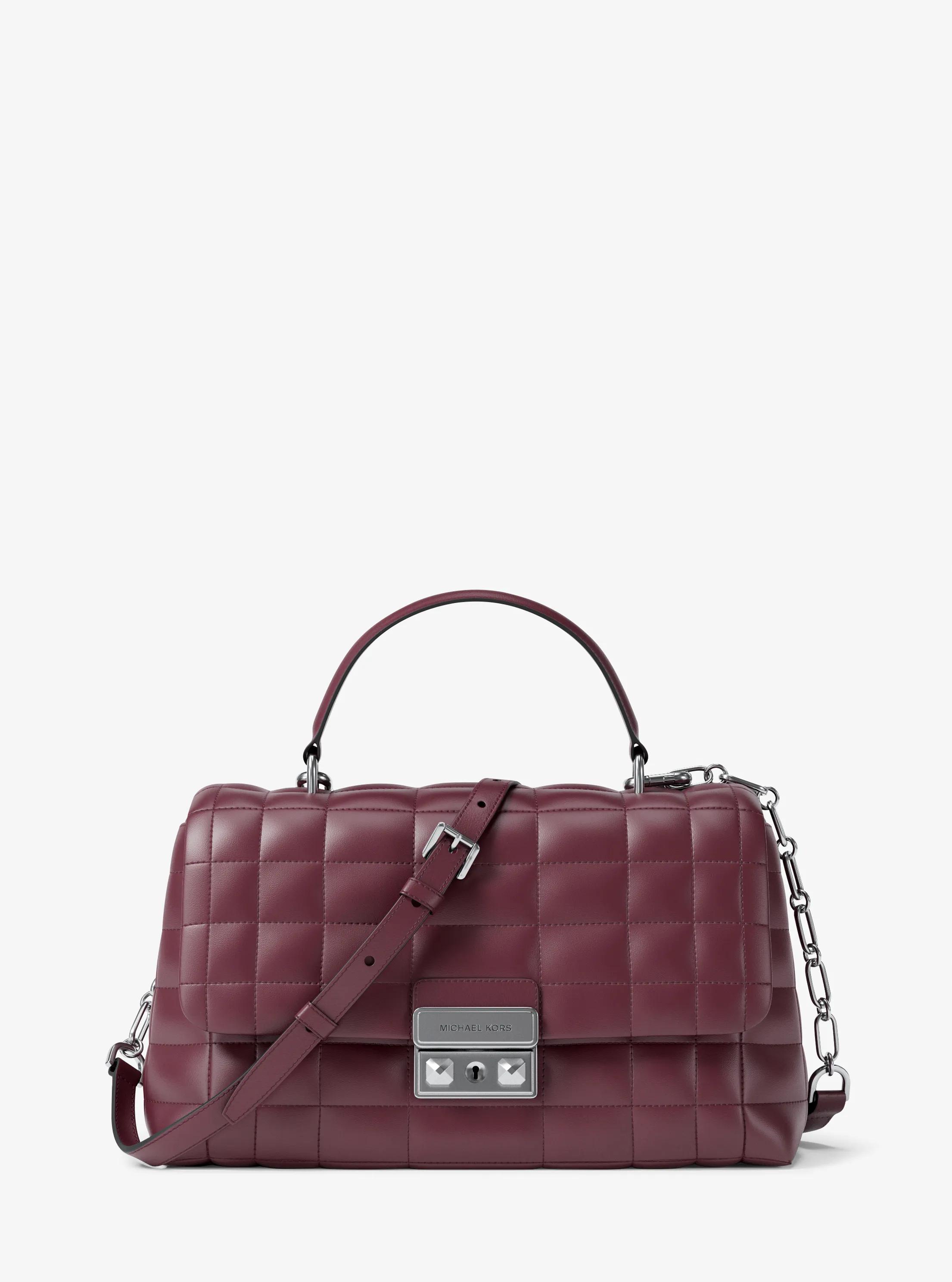 Tribeca Medium Quilted Leather Satchel in OXBLOOD | Michael Kors