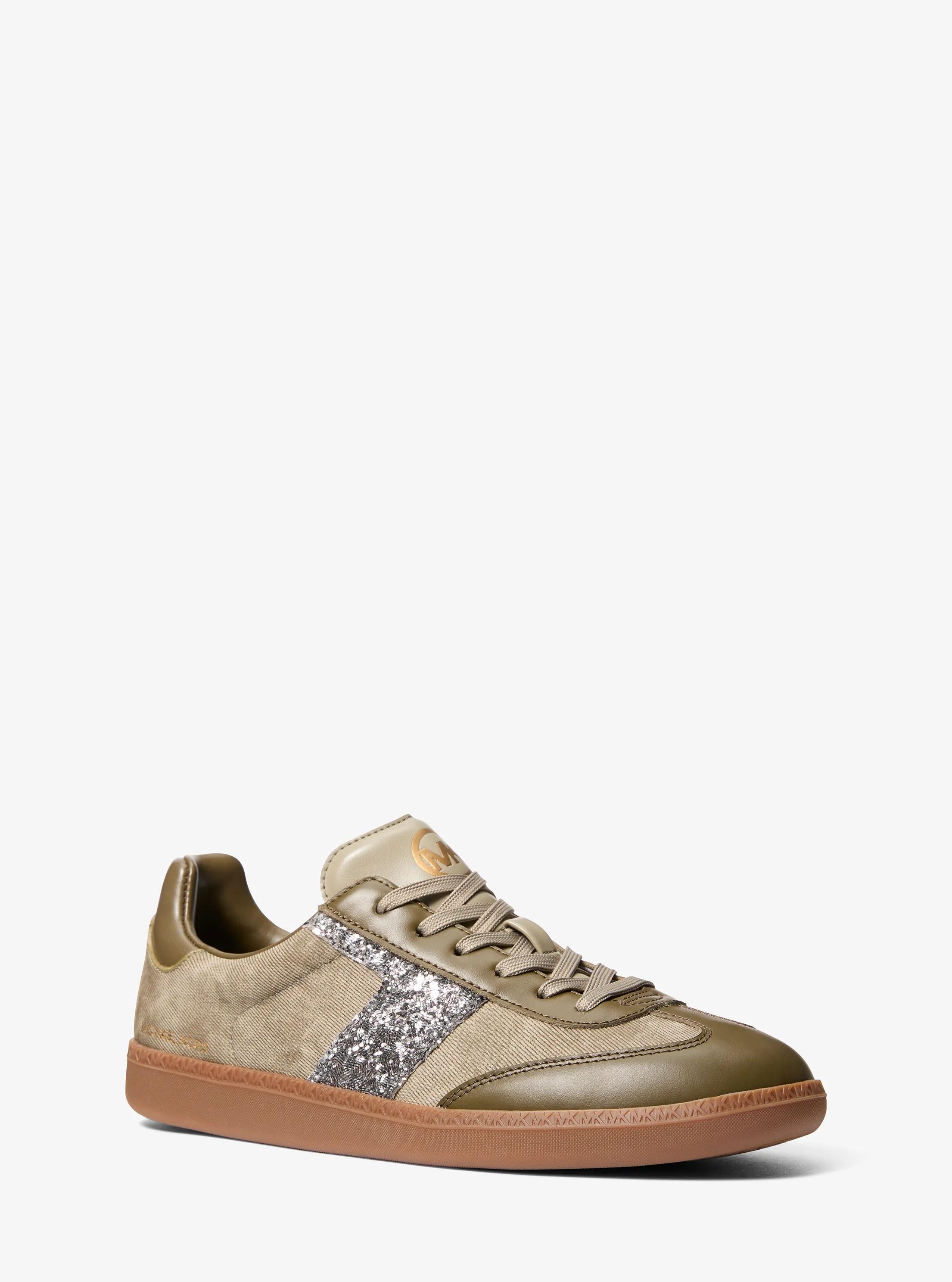 Jovie Mixed Media Sneaker in LODEN | Michael Kors
