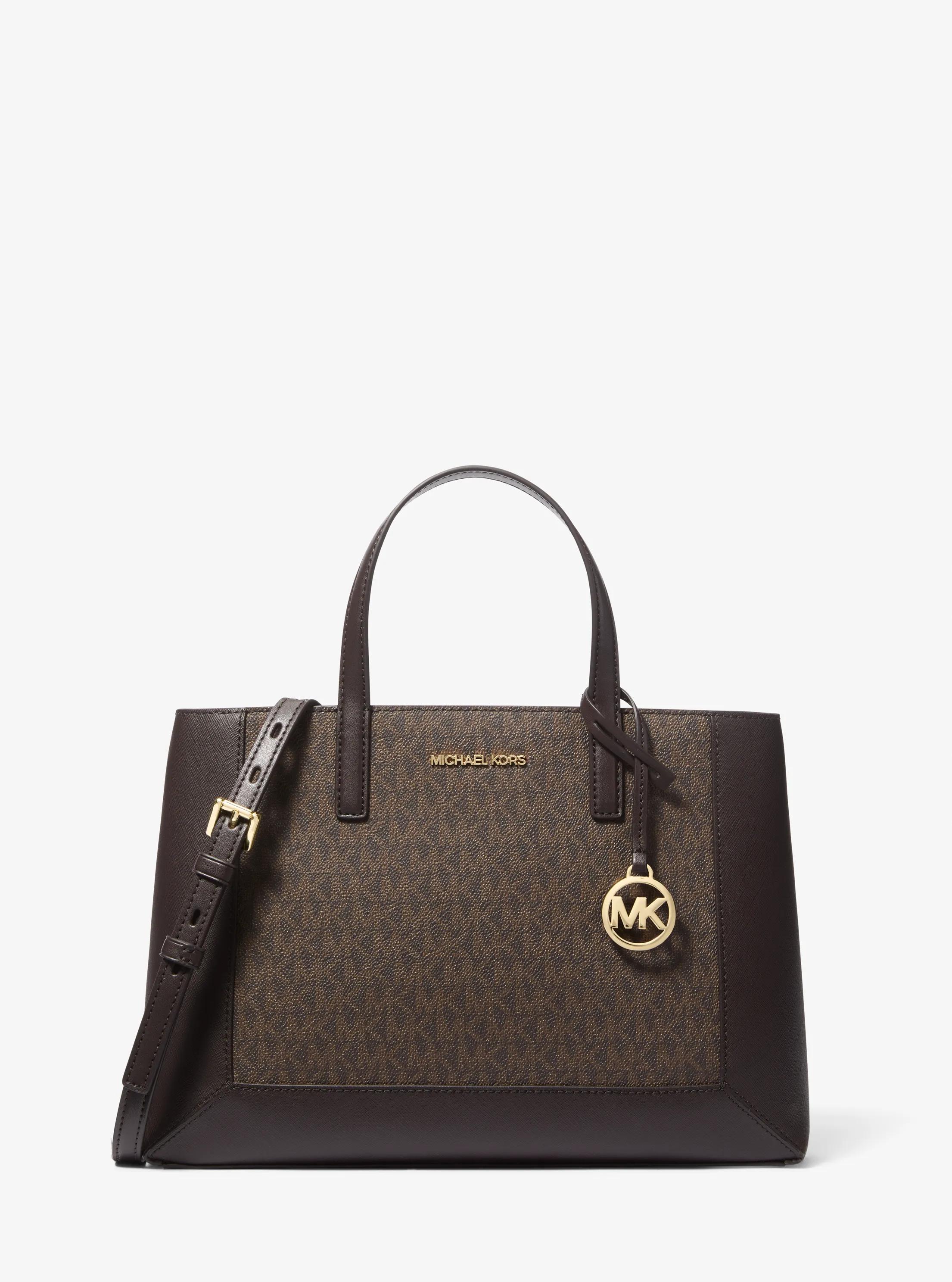Sallie Medium Signature Logo Satchel in CHOCOLATE | Michael Kors