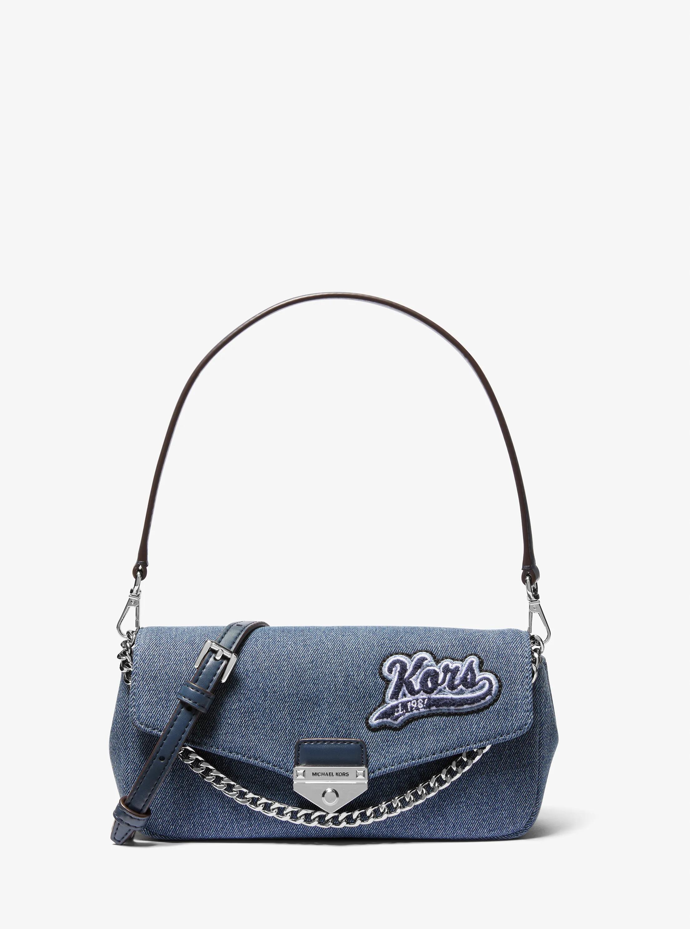 Soho Small Embellished Denim Convertible Crossbody Bag in WASHED DENIM | Michael Kors