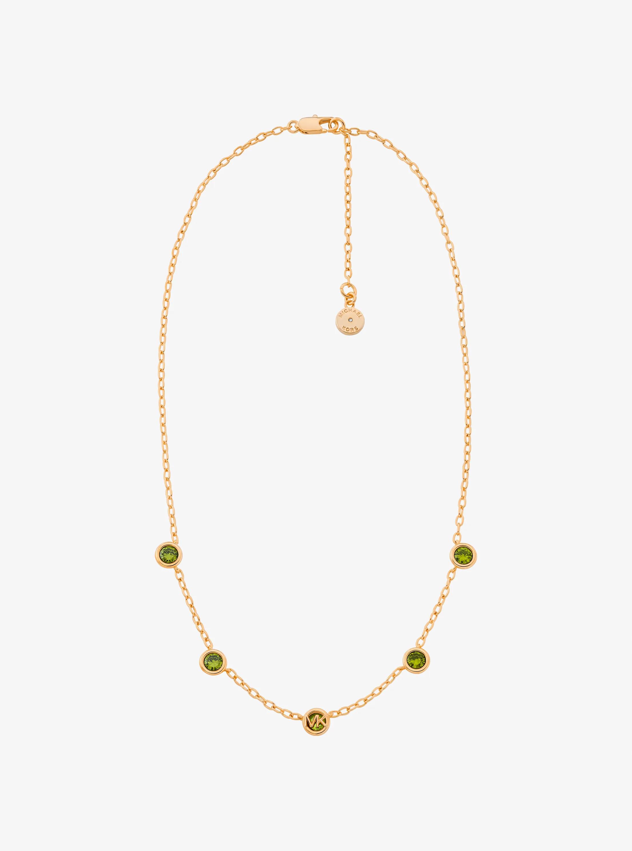 Bezel Cubic Zirconia Necklace in GOLD | Michael Kors