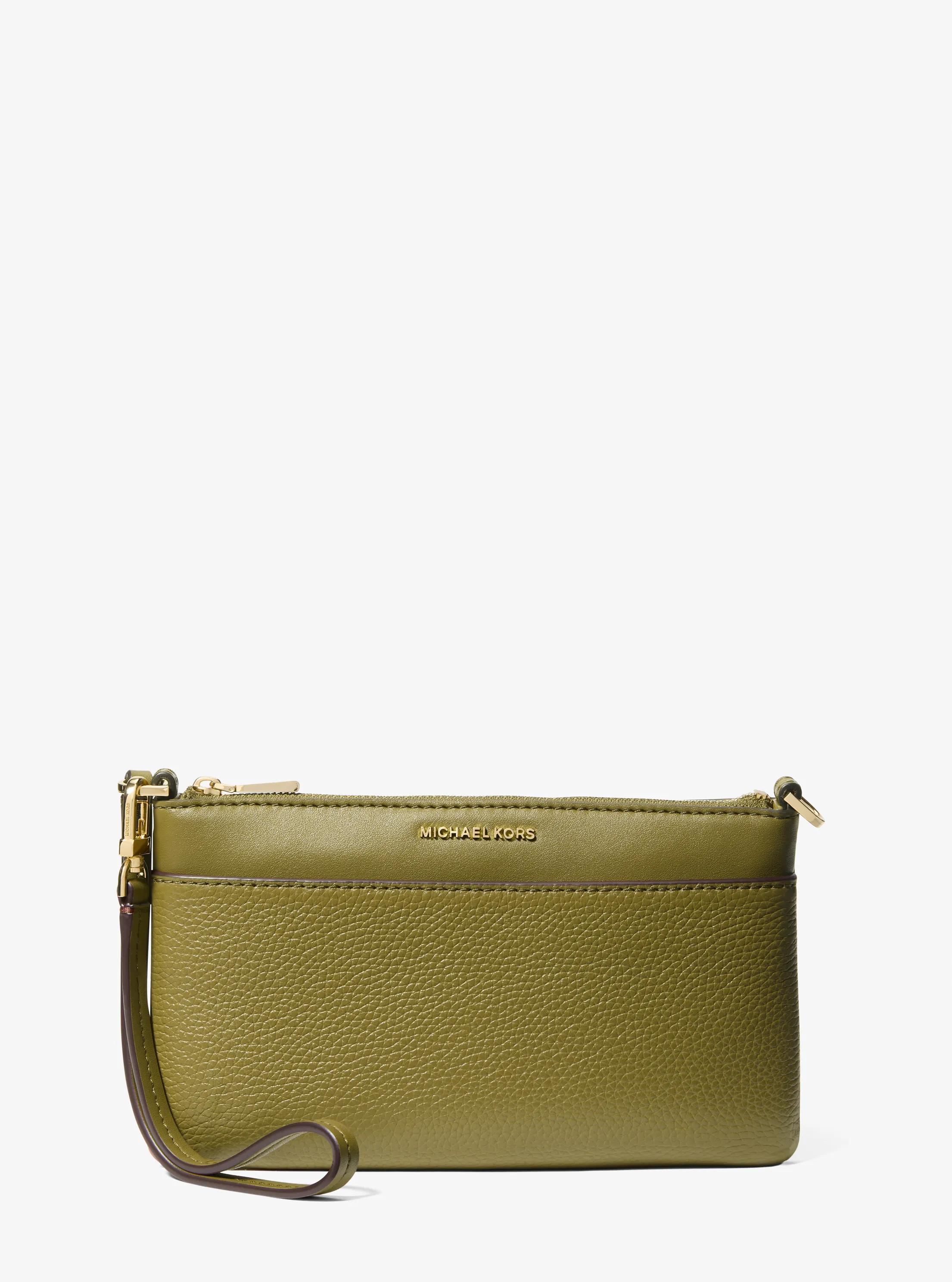 MK Pochette à sangle Jet Set de taille moyenne en cuir grainé - Vert - Michael Kors