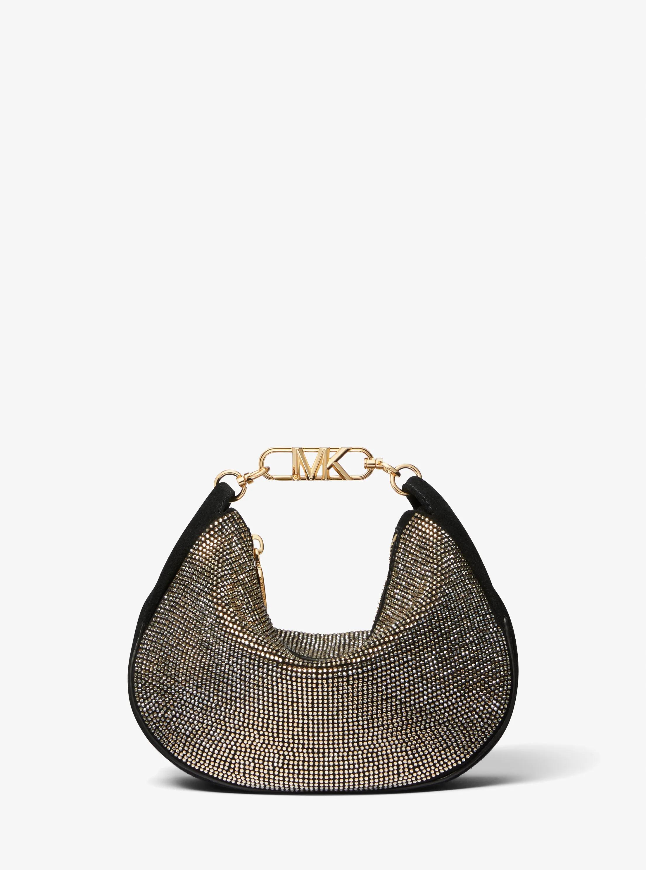 Bolso de hombro Kendall peque&ntilde;o de ante con adornos