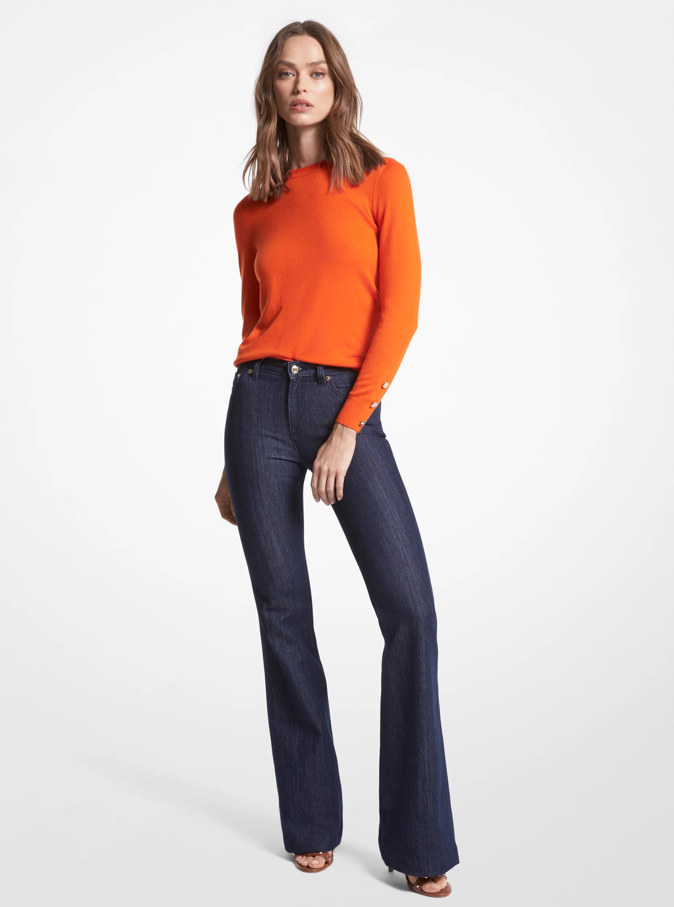 Merino Wool Blend Sweater in OPTIC ORANGE | Michael Kors