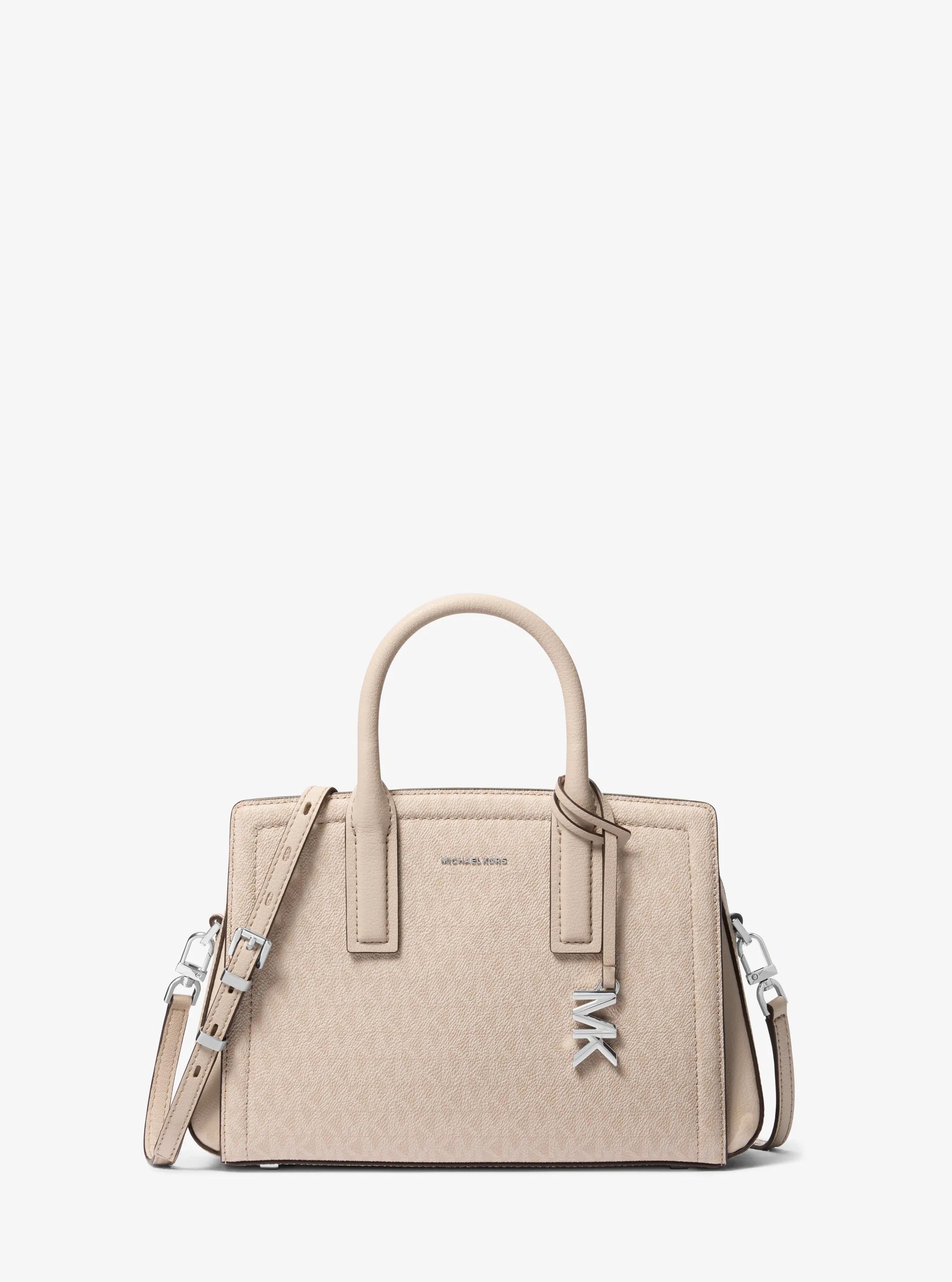 Bolso satchel Laila peque&ntilde;o con logotipo in ARENA CLARO | Michael Kors