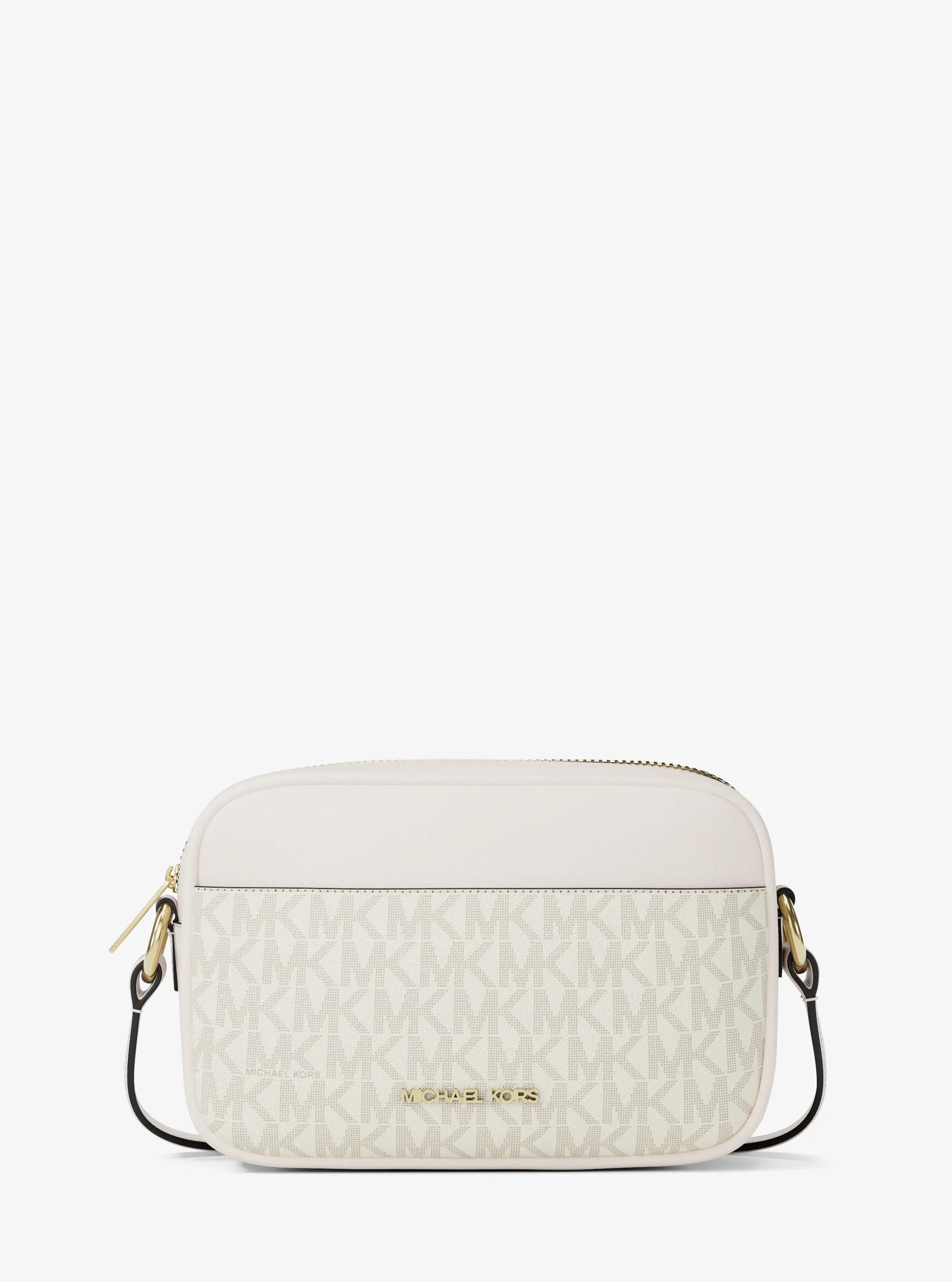 Jet Set Small Signature Logo Camera Crossbody Bag in LT CRM MULTI | Michael Kors