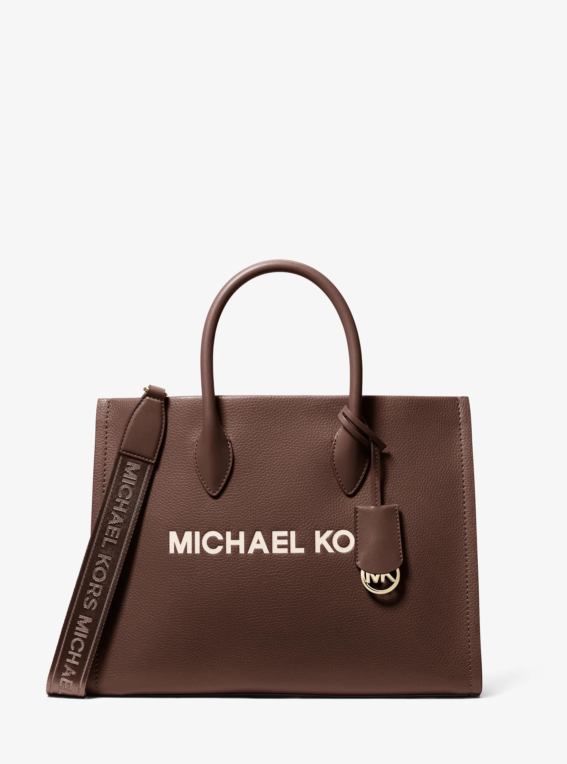 Mirella Medium Pebbled Leather Tote Bag in NUTMEG | Michael Kors