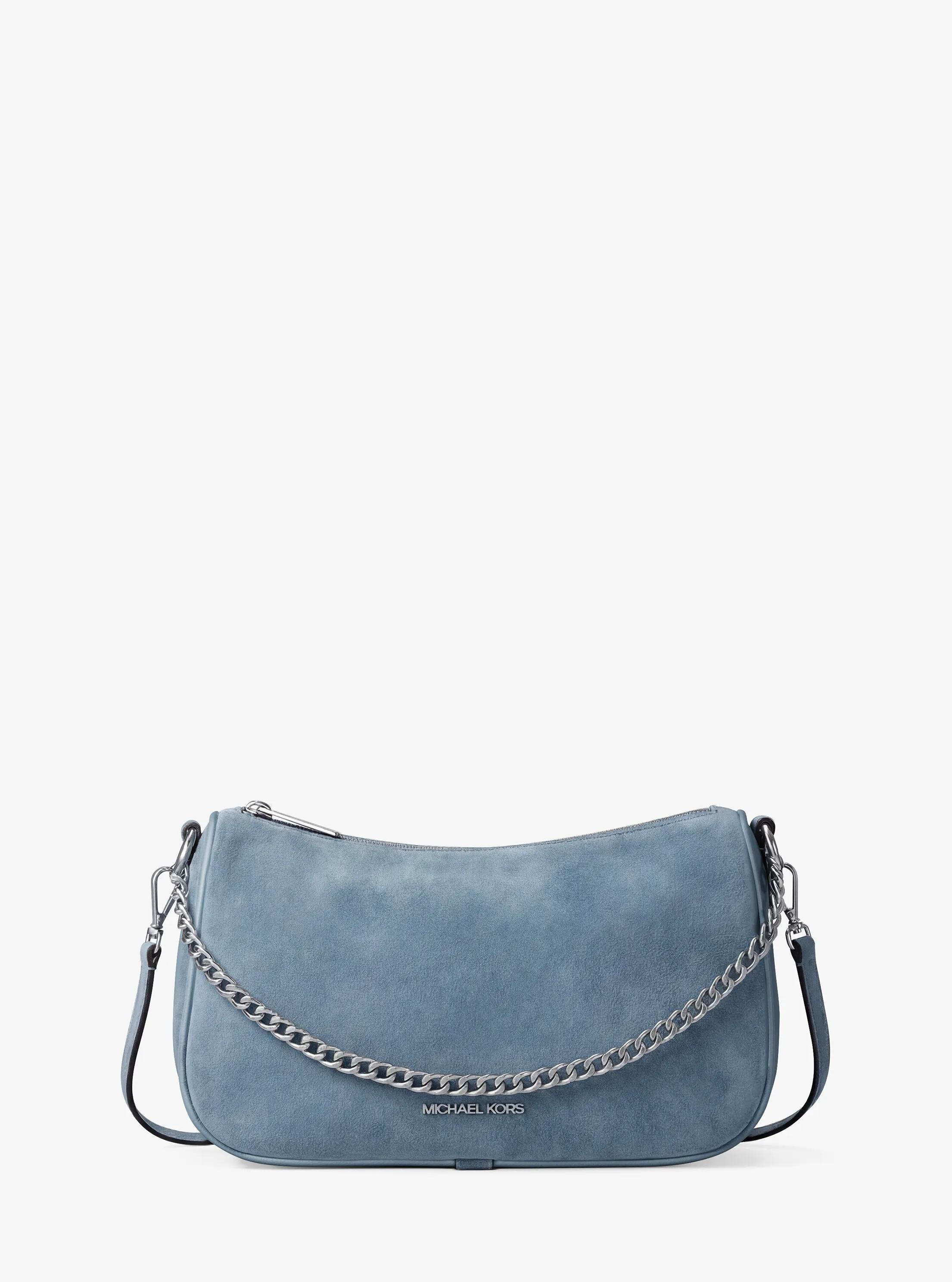 Carmela Medium Suede Convertible Crossbody Bag in DENIM | Michael Kors