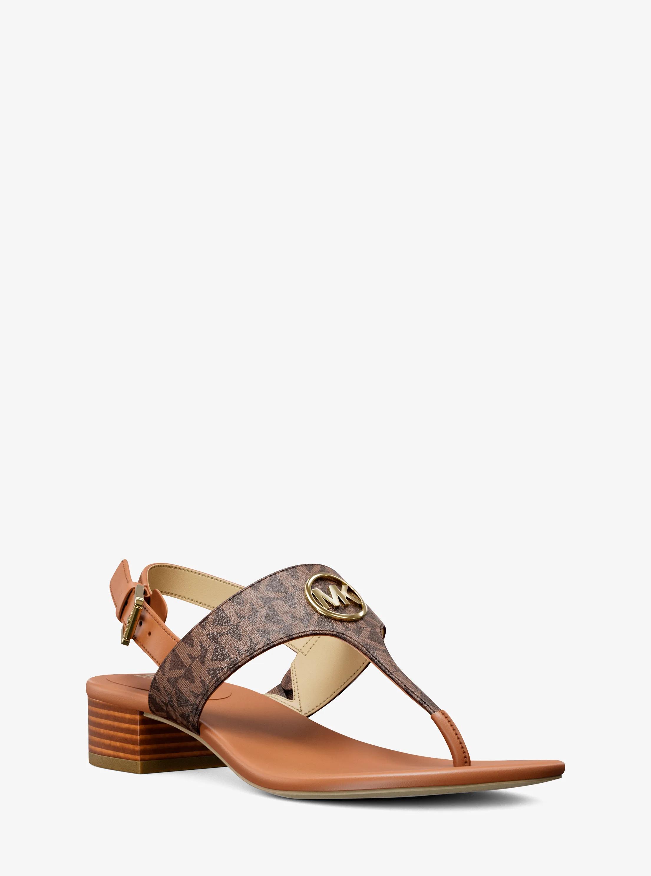 Zehensandale Hannah mit Signature-Logomuster in BRAUN | Michael Kors