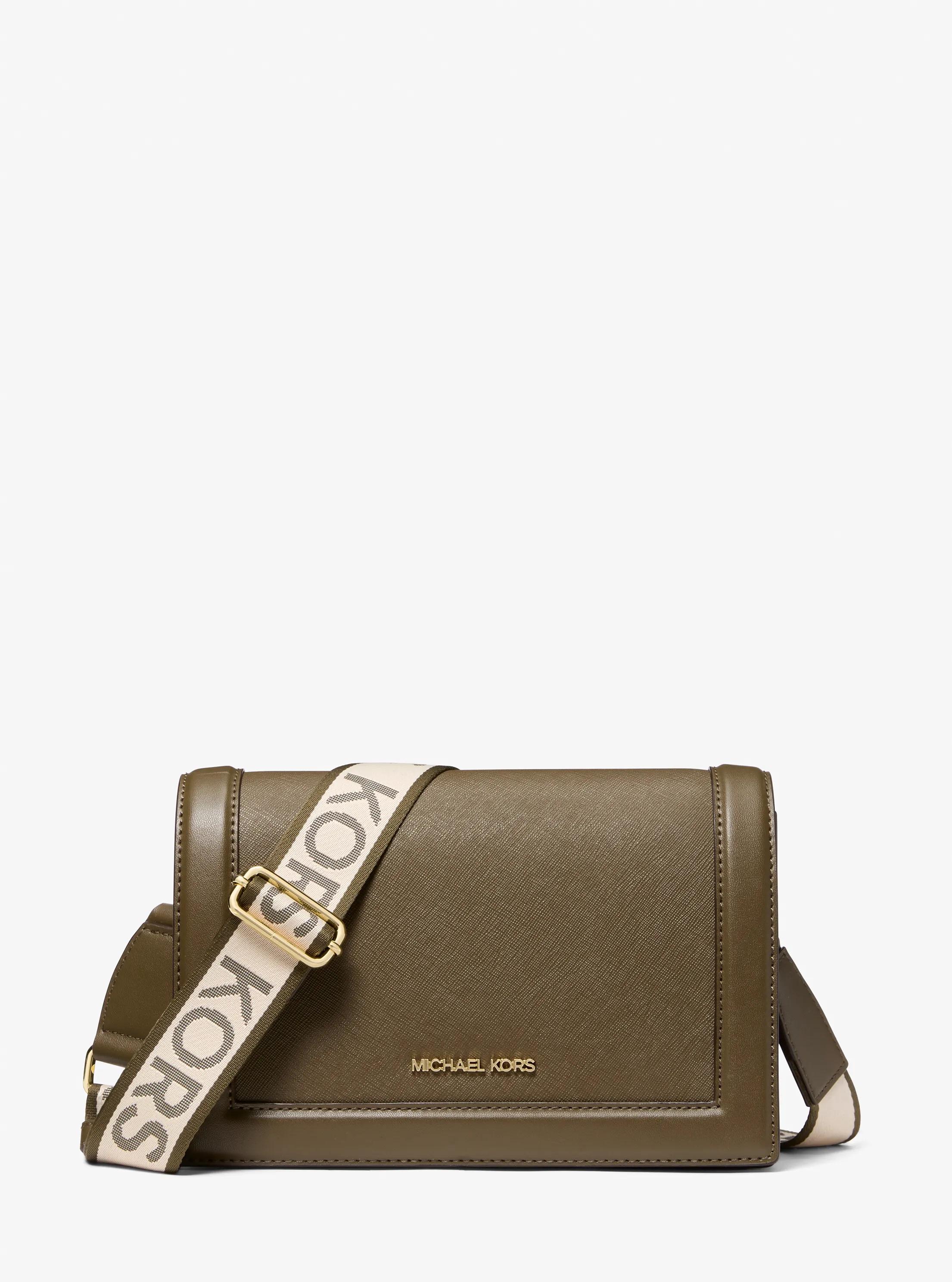 Grand sac &agrave; bandouli&egrave;re Jet Set en cuir saffiano in LODEN | Michael Kors