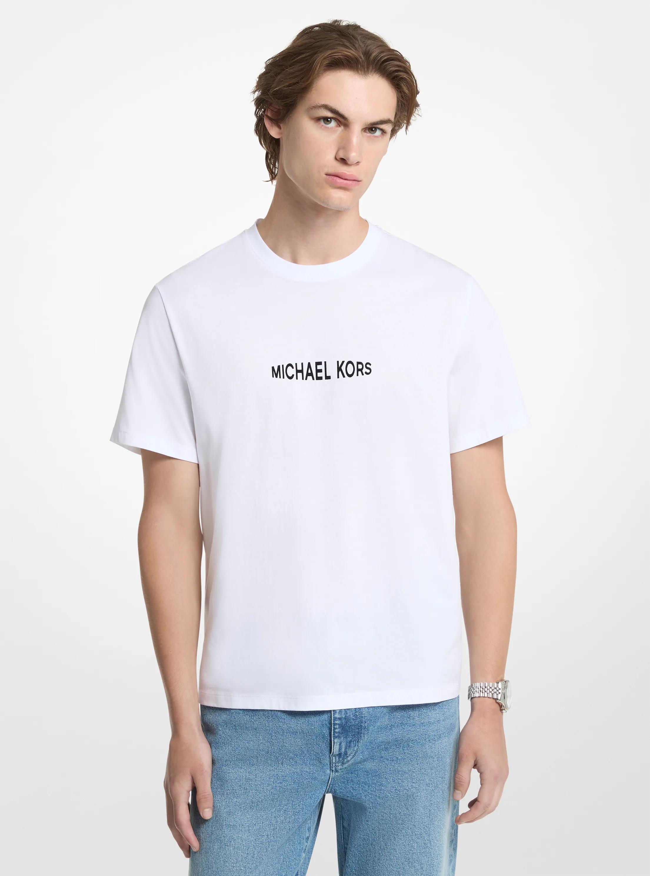 Graphic Logo Cotton Jersey T-Shirt in WHITE | Michael Kors