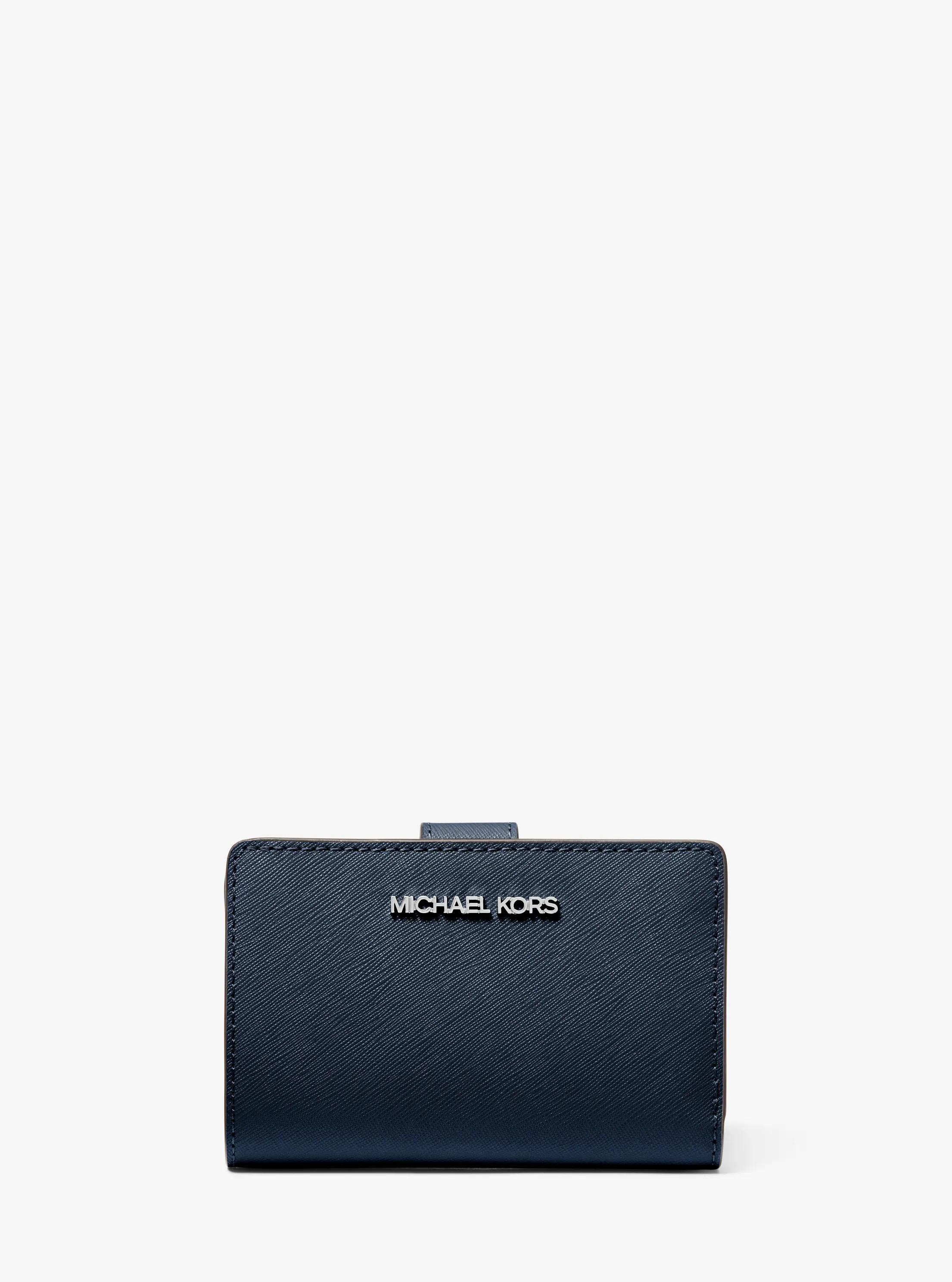 Medium Saffiano Leather Wallet in NAVY | Michael Kors